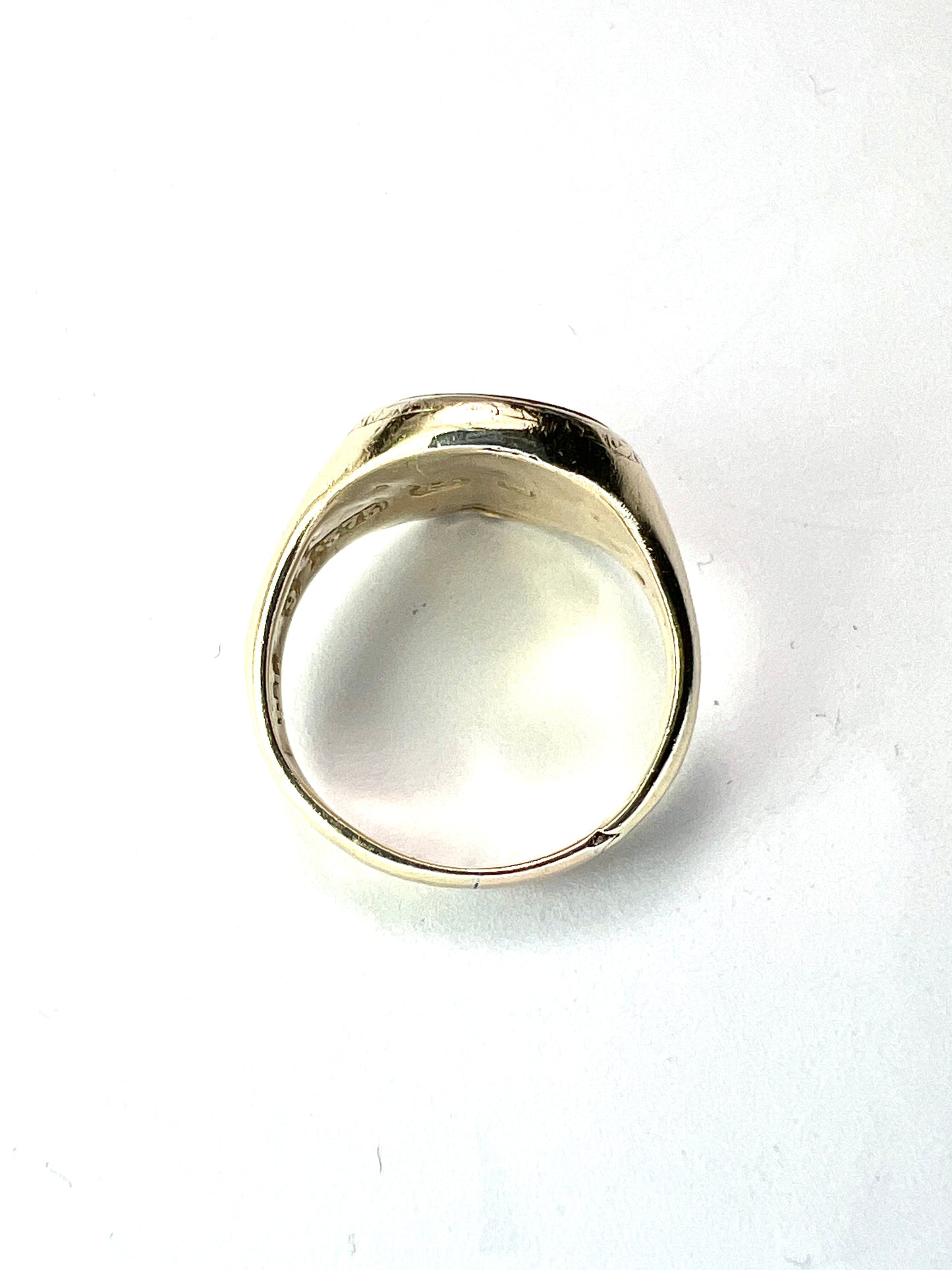 1939 Vintage 9CT Gold Carnelian Jasper Solitaire Gold Signet Ring