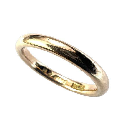 1941 Vintage 9CT Gold Plain Stacking Ring • Wedding Band