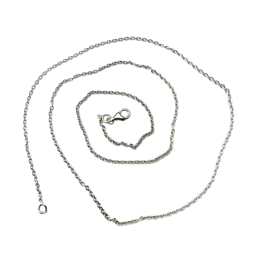 French Vintage 18CT White Gold Cable Chain Necklace • 4.7g