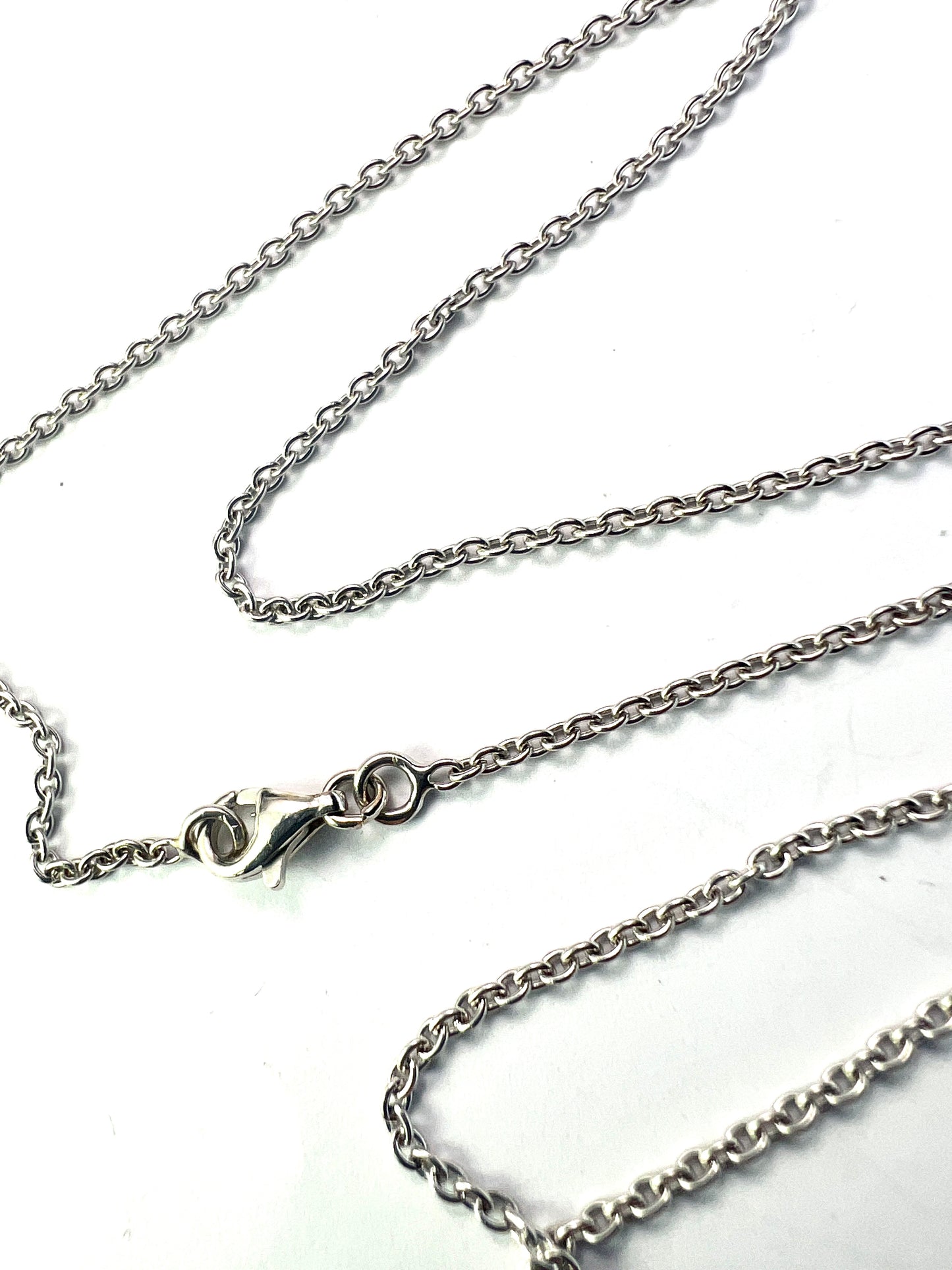 French Vintage 18CT White Gold Cable Chain Necklace • 4.7g