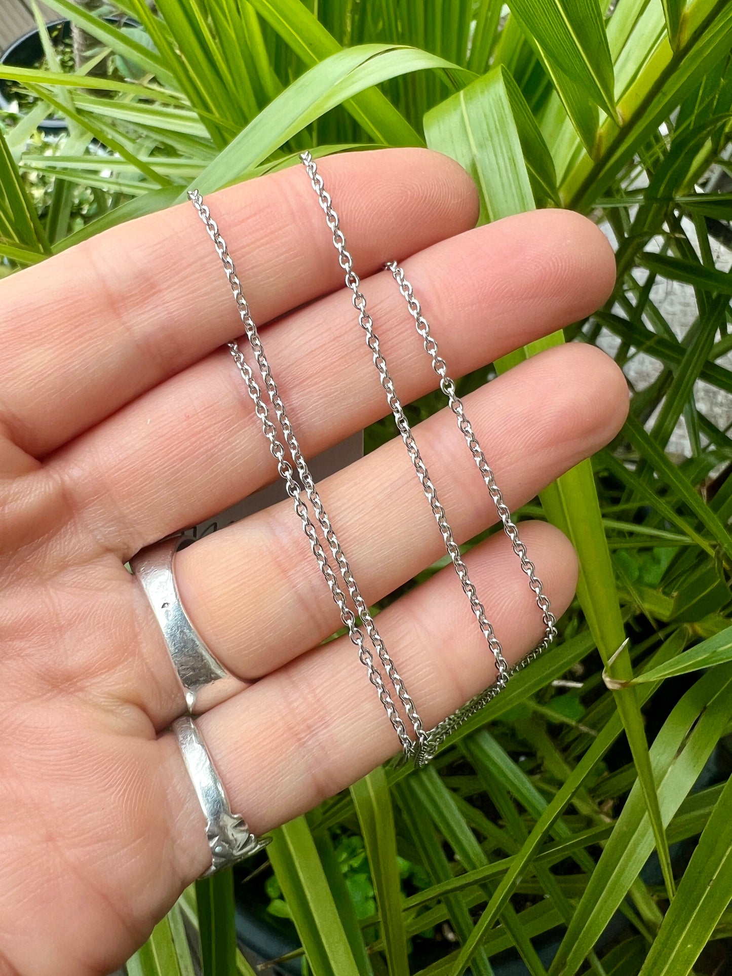 French Vintage 18CT White Gold Cable Chain Necklace • 4.7g