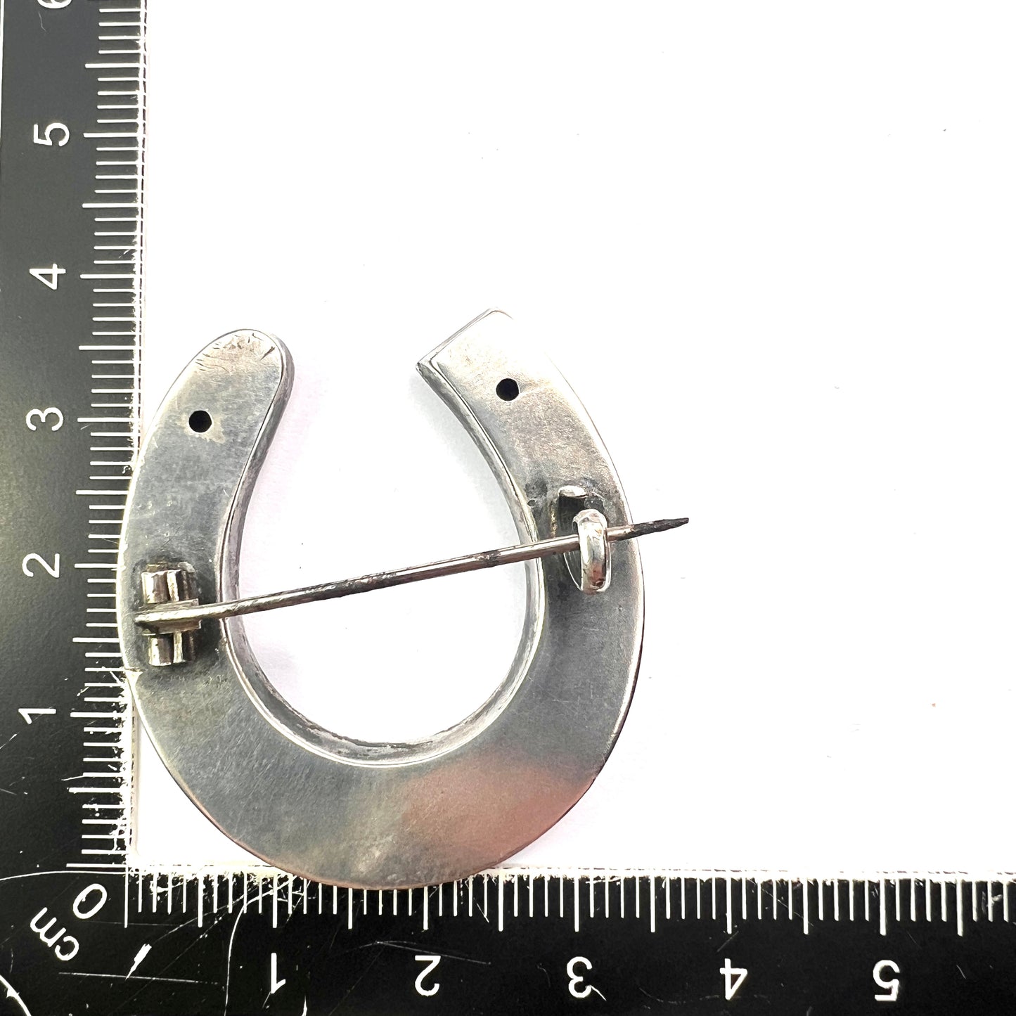 Large Victorian Silver Lucky Horseshoe Brooch