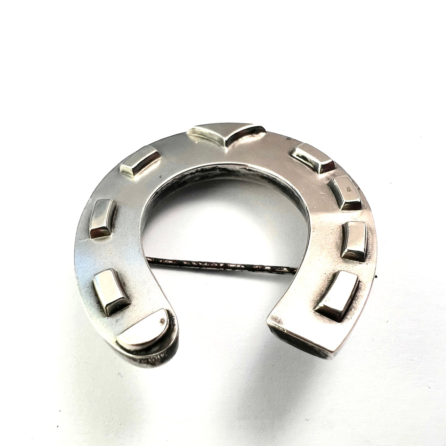 Large Victorian Silver Lucky Horseshoe Brooch