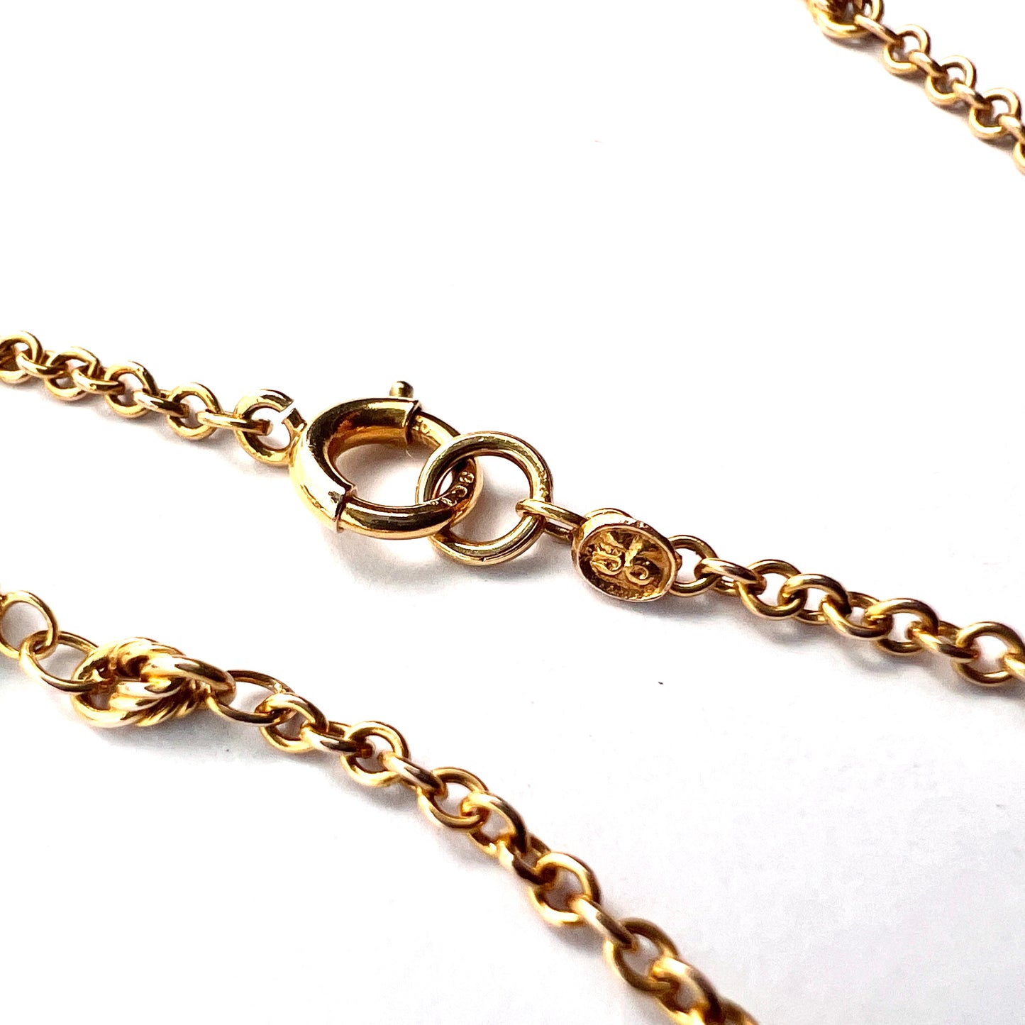 Antique 9CT Gold Fancy Station Chain Necklace