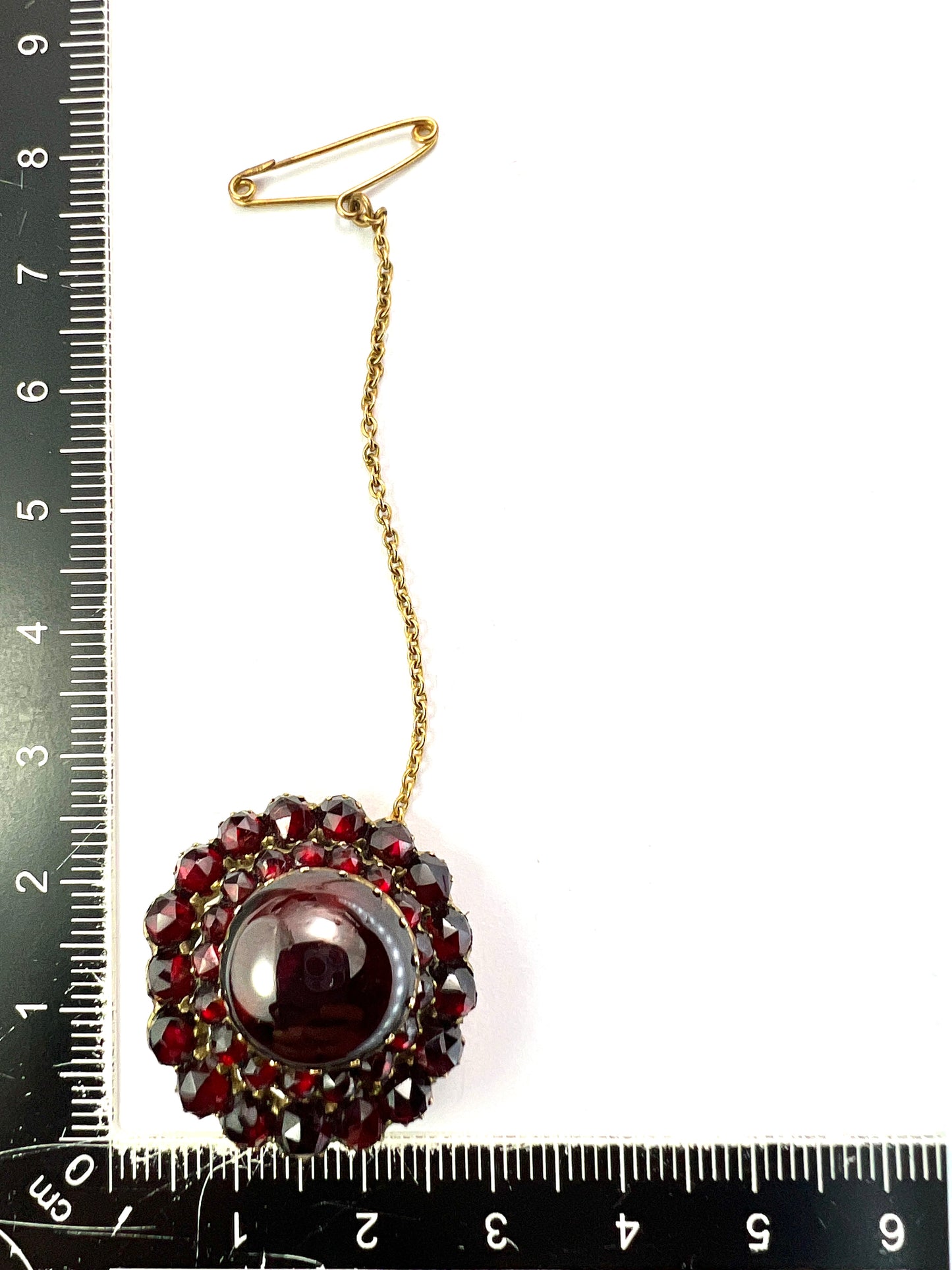 Victorian Bohemian Garnet Cluster Brooch