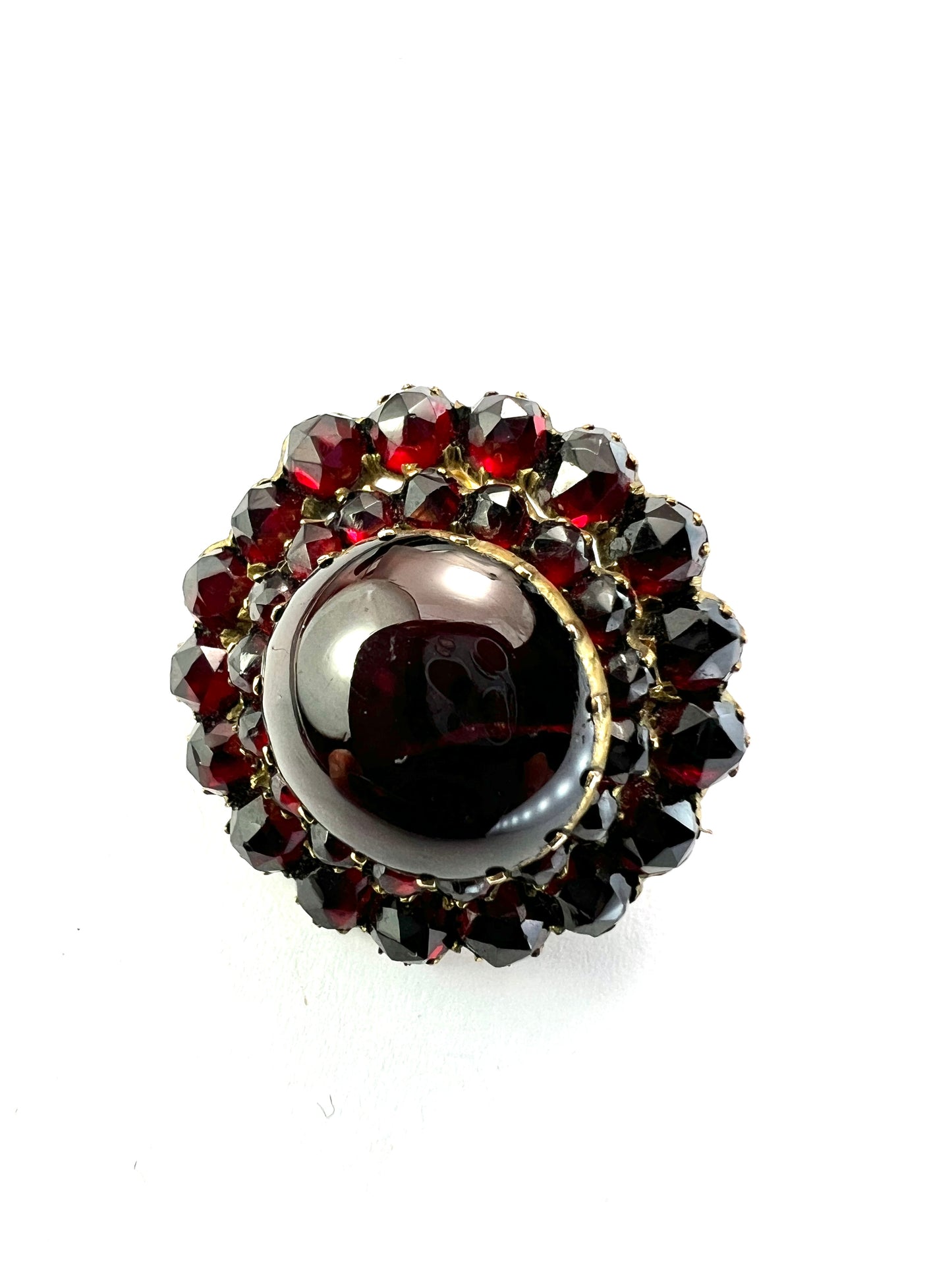 Victorian Bohemian Garnet Cluster Brooch