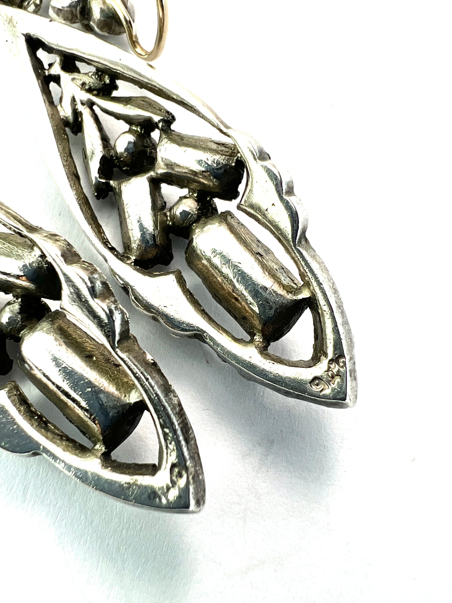 Antique Gold and Silver Baguette Paste Drop Earrings