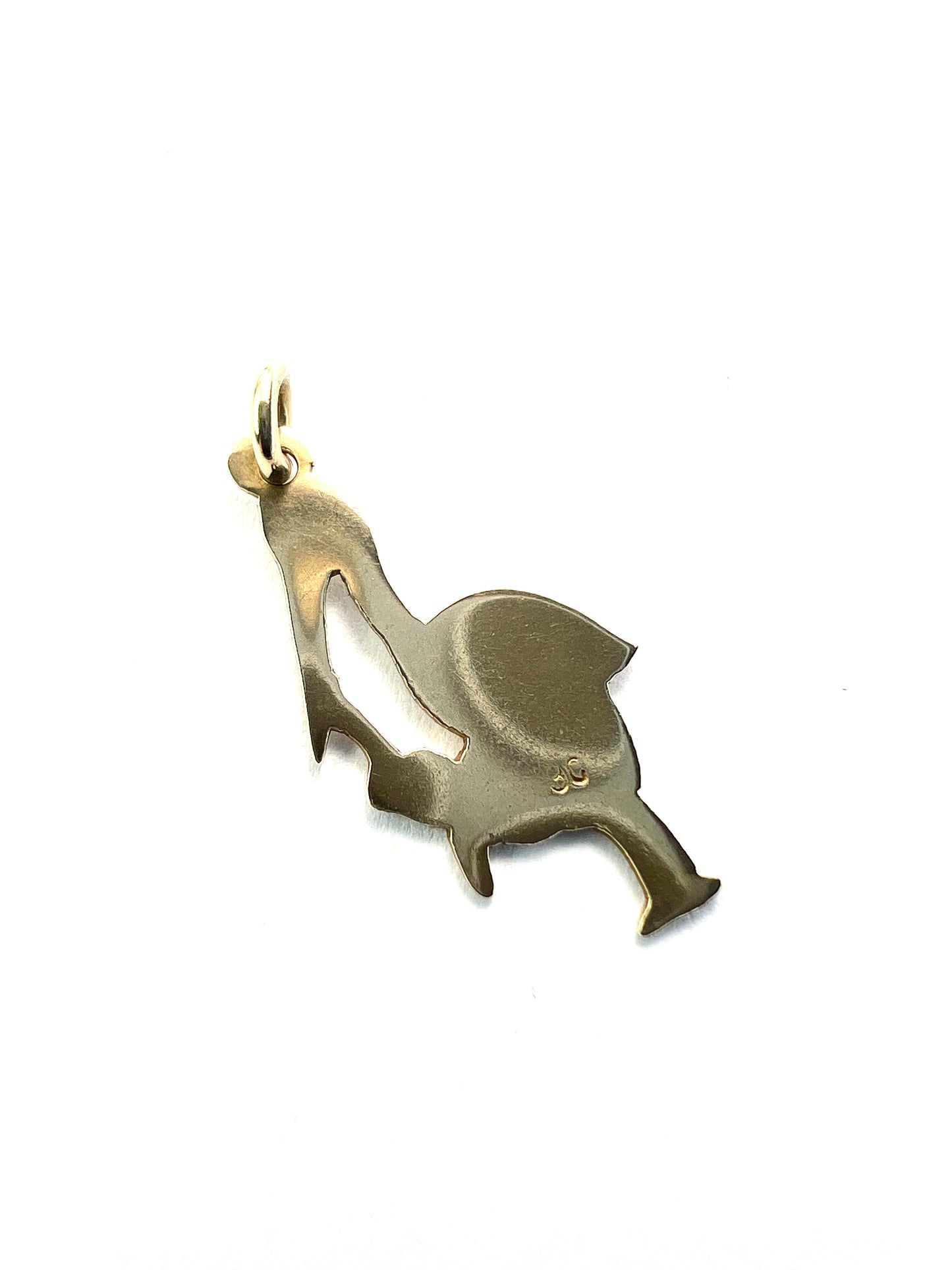 Vintage 9CT Gold Stork and Baby Charm Pendant