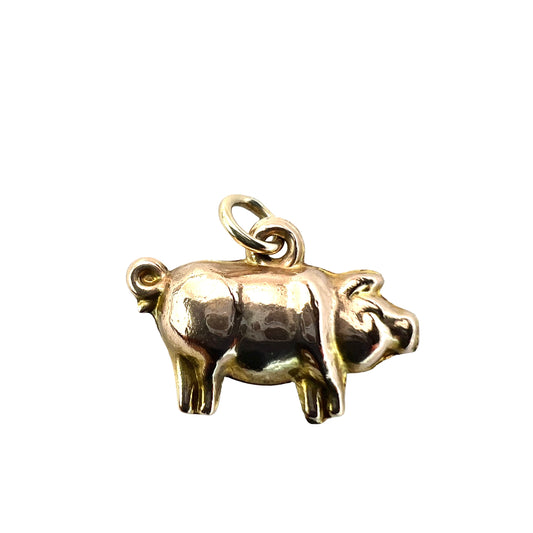 Tiny Vintage 9CT Gold Pig Charm