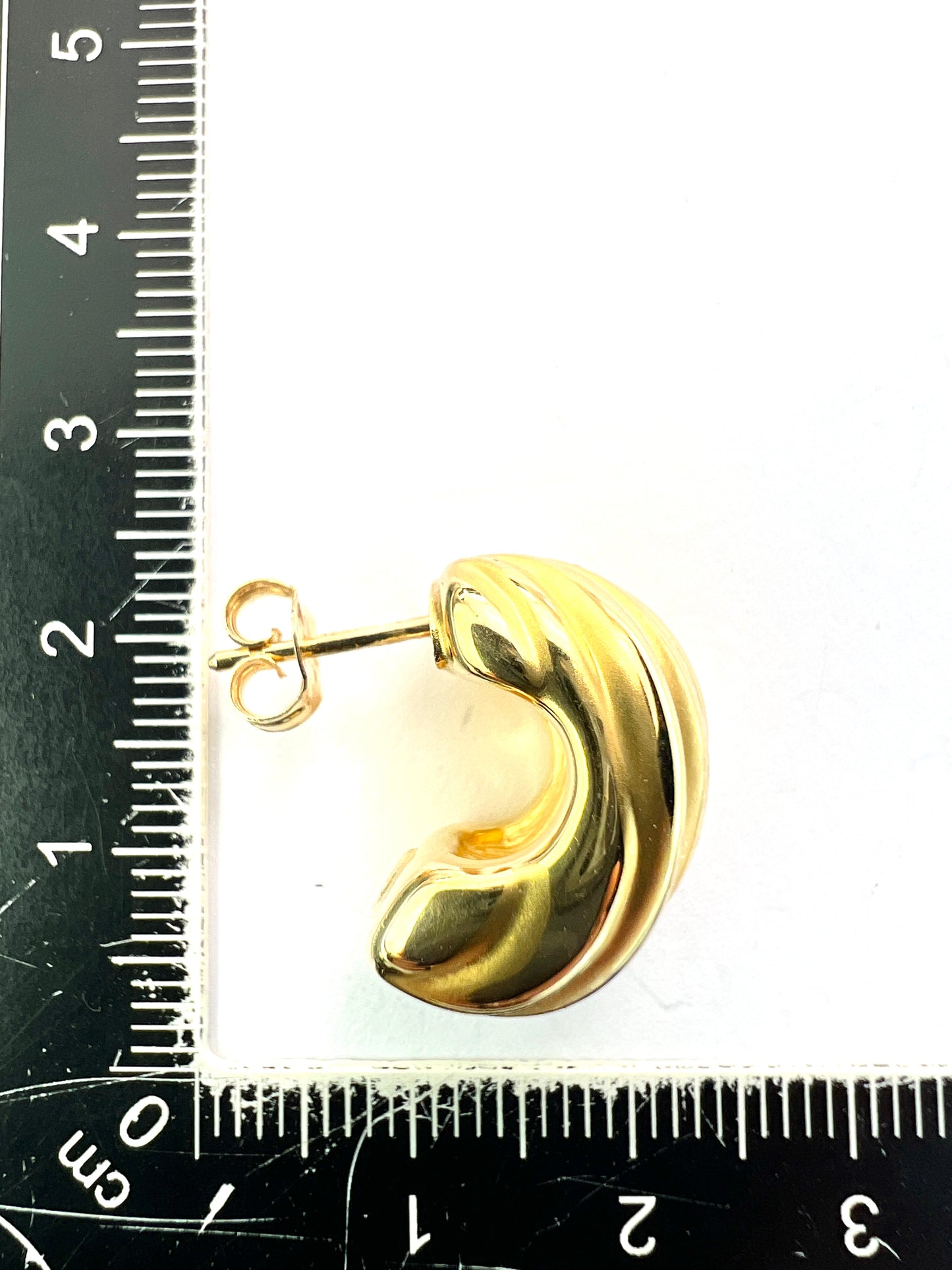 Vintage Italian 18CT Gold Chunky Half Hoop Earrings