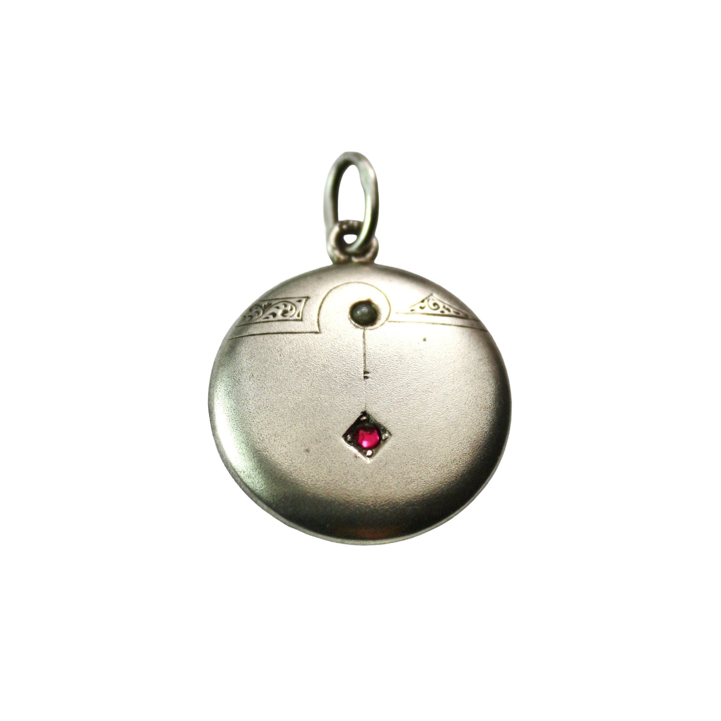 Art Nouveau Jugendstil Pearl and Paste Silver Pendant