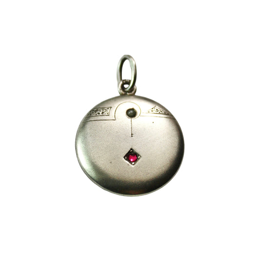 Art Nouveau Jugendstil Pearl and Paste Silver Pendant