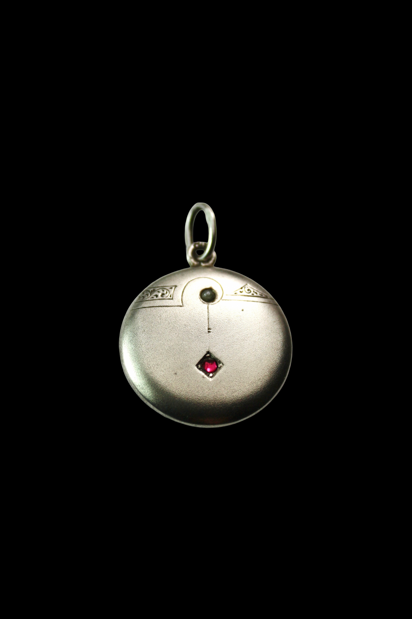 Art Nouveau Jugendstil Pearl and Paste Silver Pendant