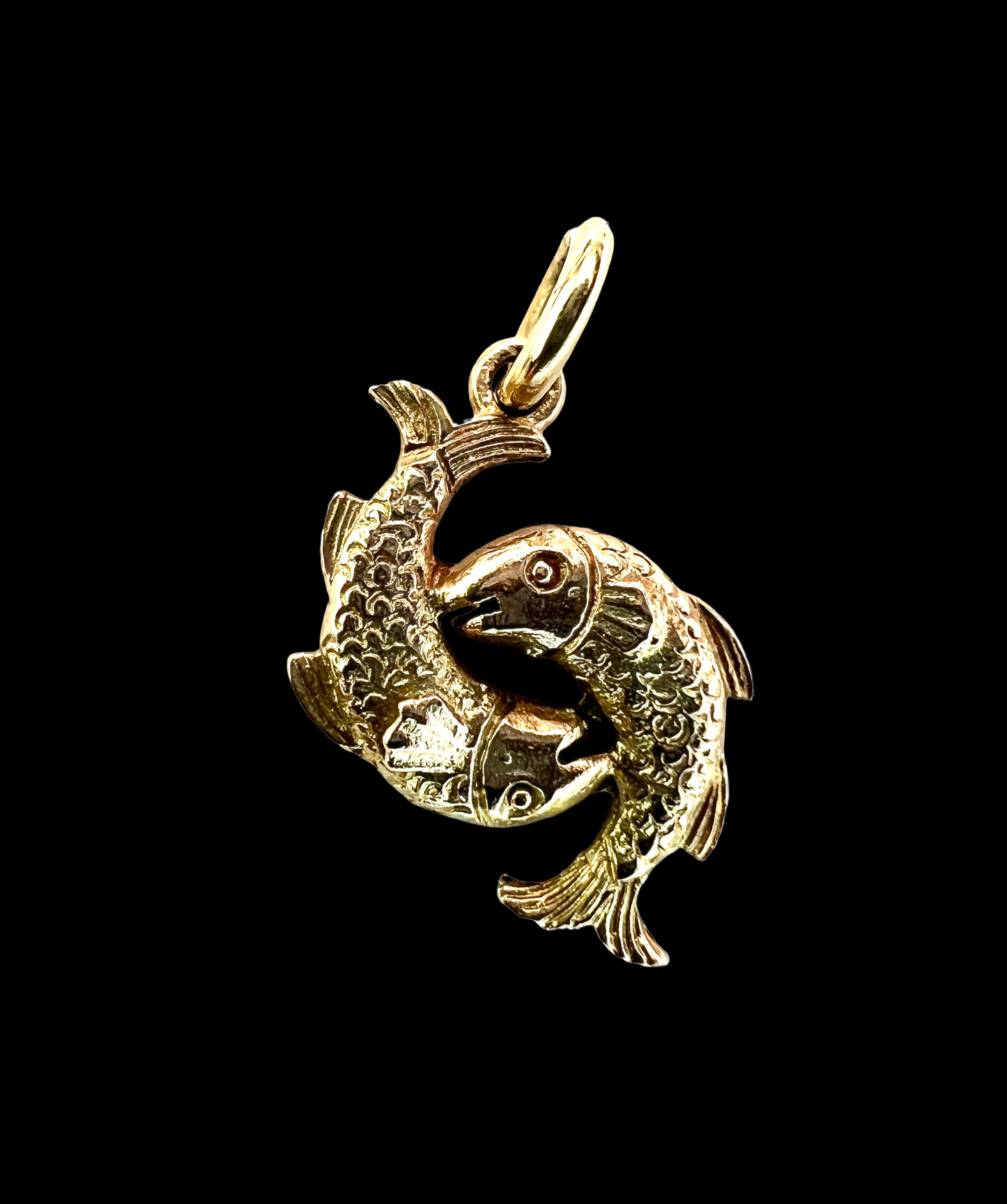 Vintage 9CT Gold Double Fish Pisces Charm Pendant