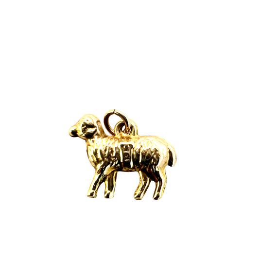 Vintage 9CT Gold Lamb Charm Pendant