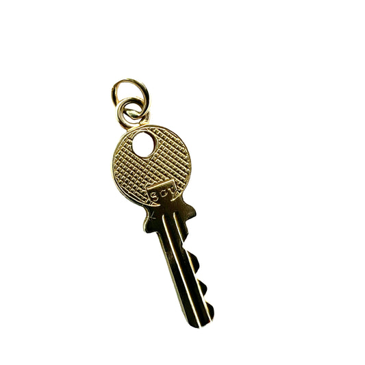 Vintage Solid 9CT Gold Yale Key Pendant