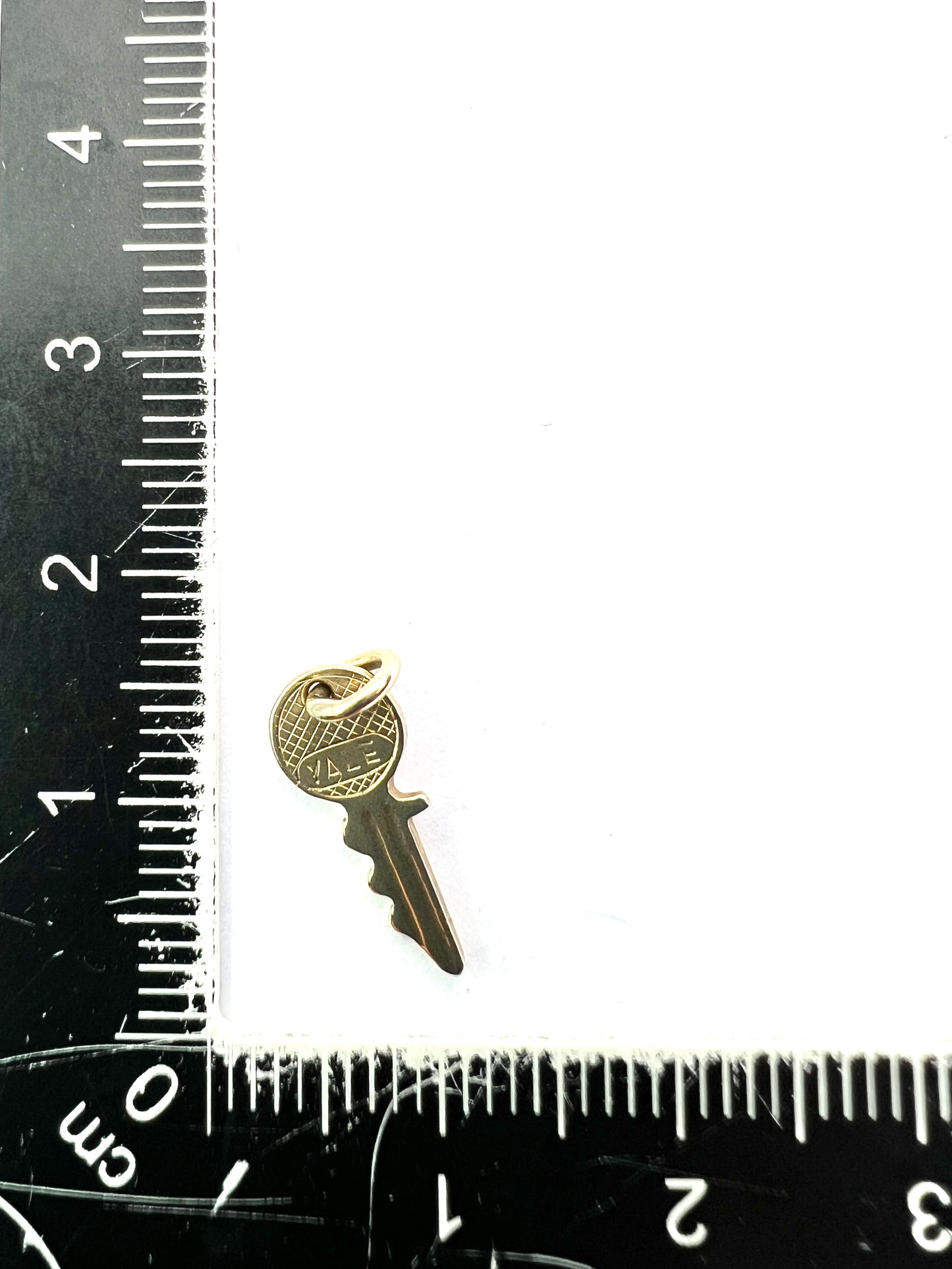 Tiny Vintage Solid 9CT Gold Yale Key Pendant