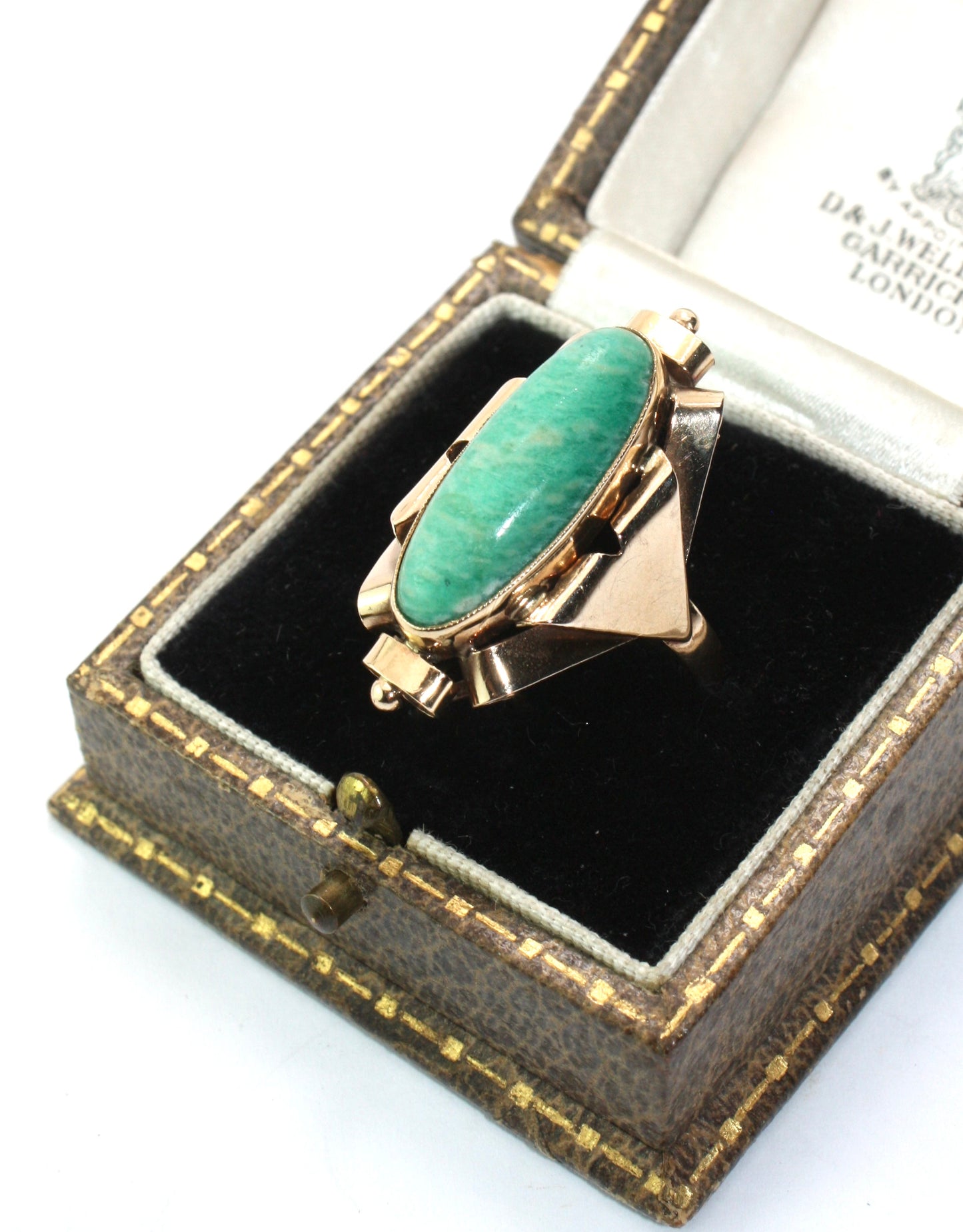 1940s Vintage Gold Aventurine Cocktail Ring