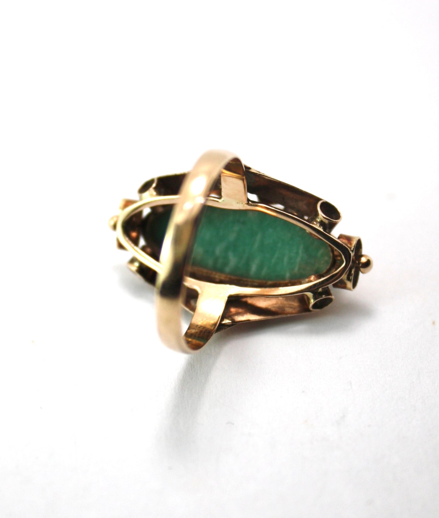 1940s Vintage Gold Aventurine Cocktail Ring