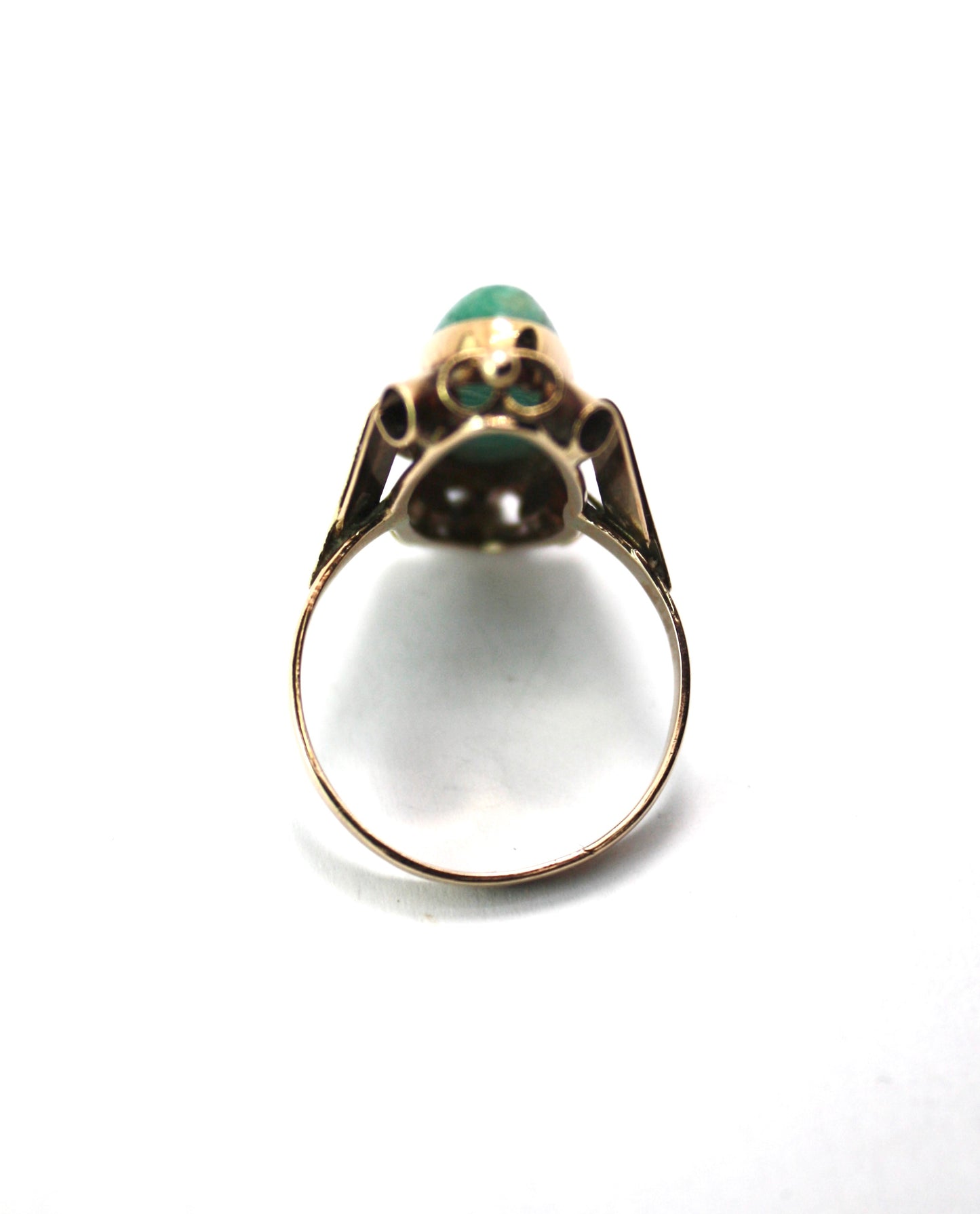 1940s Vintage Gold Aventurine Cocktail Ring