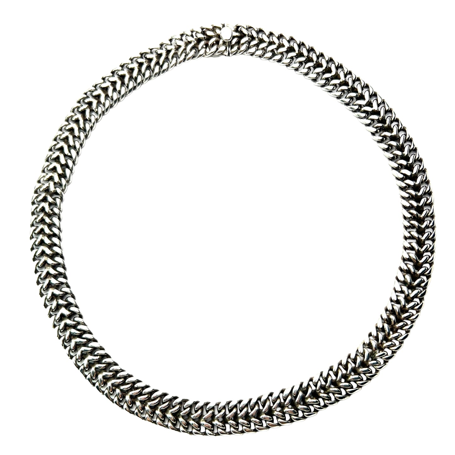 Vintage Taxco Woven Foxtail Silver Necklace