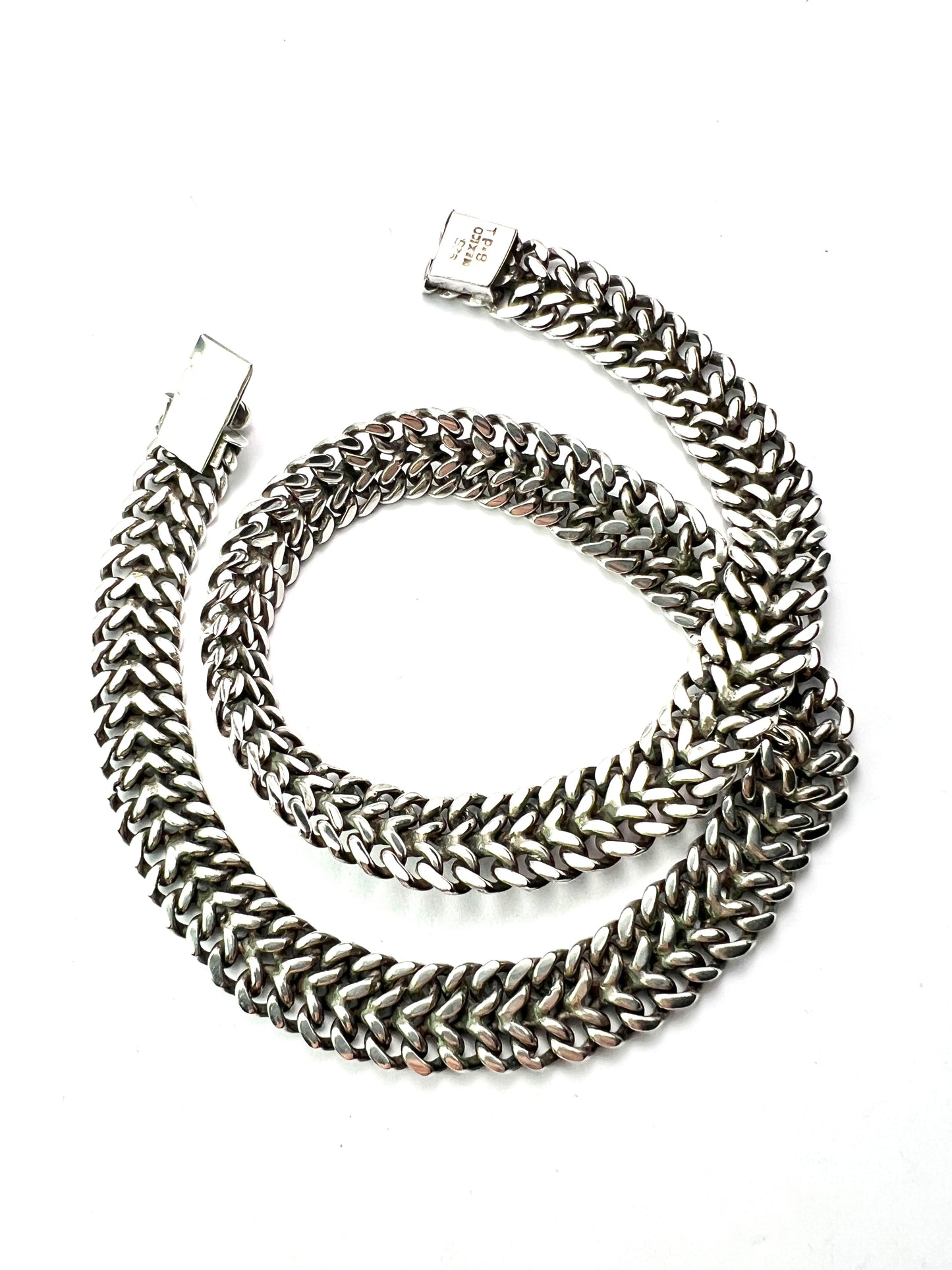 Vintage Taxco Woven Foxtail Silver Necklace