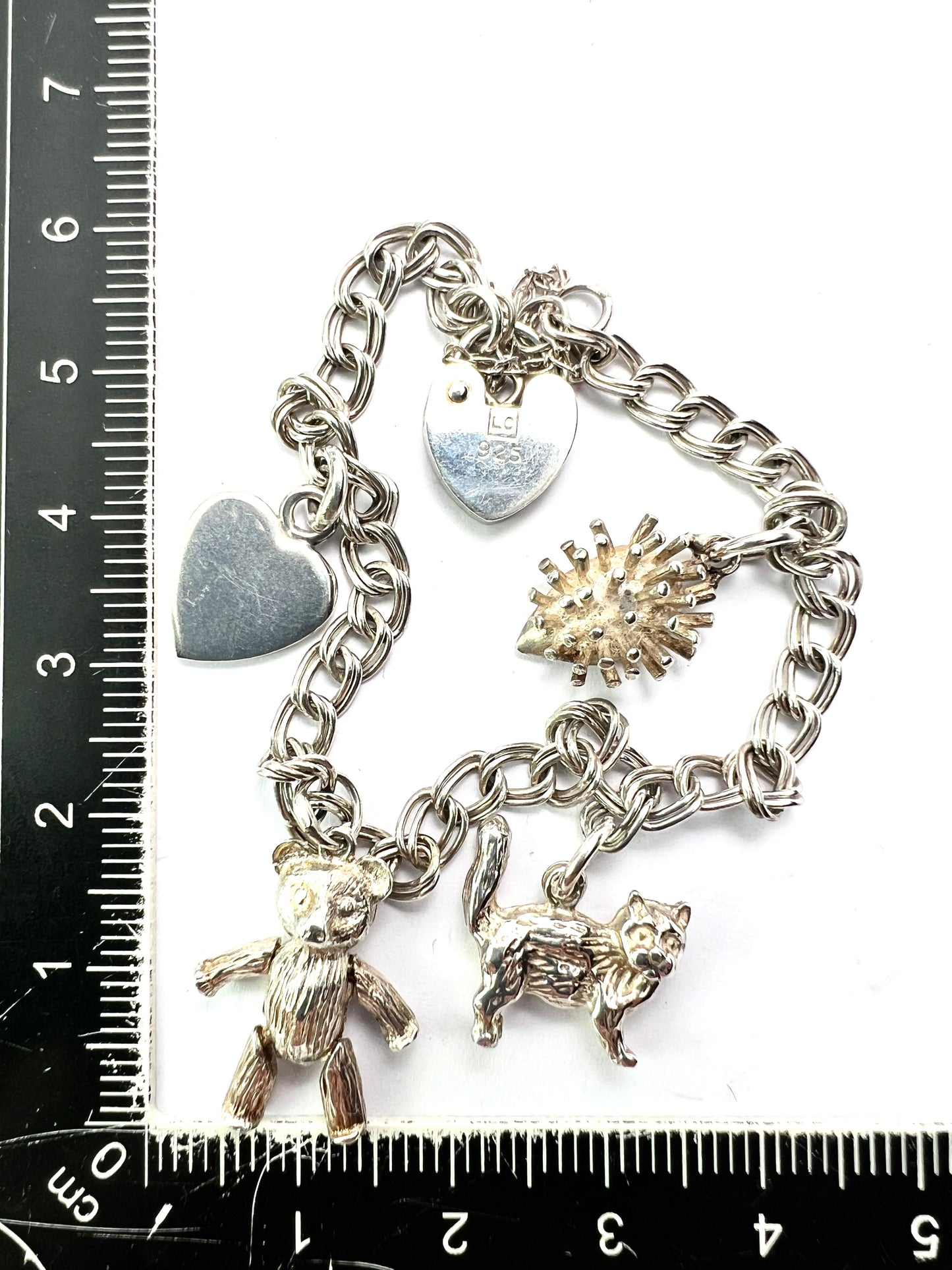 Vintage Sterling Silver Link Chain Padlock Bracelet