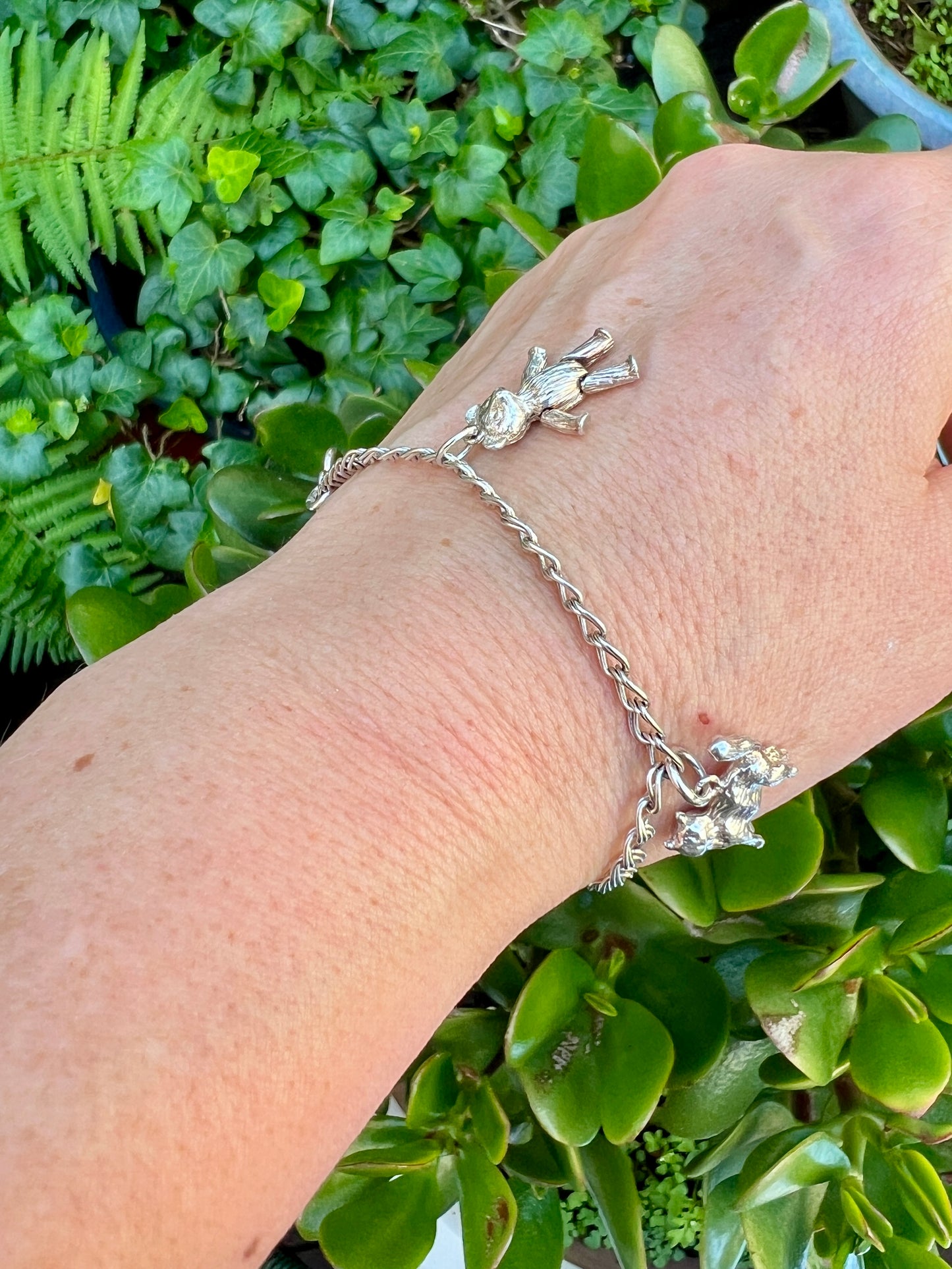 Vintage Sterling Silver Link Chain Padlock Bracelet