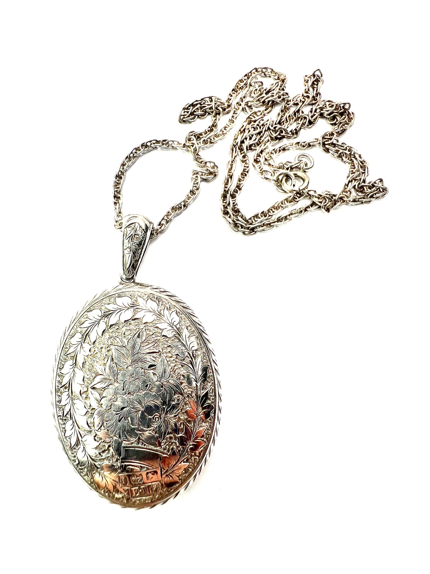 1880 Antique Victorian Large Silver Locket