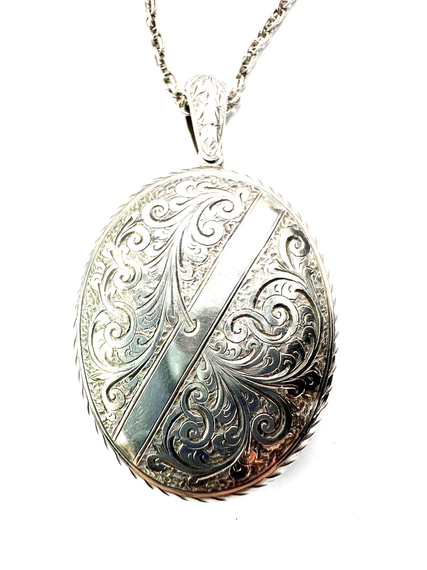 1880 Antique Victorian Large Silver Locket