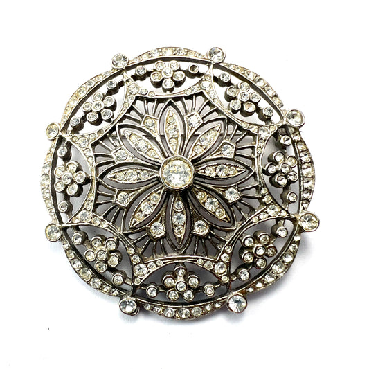 Vintage Edwardian Revival Paste Target Brooch