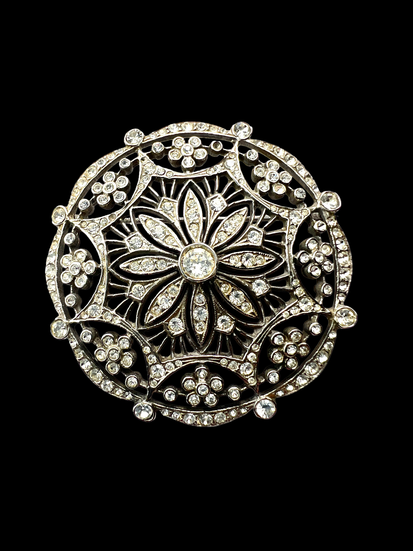 Vintage Edwardian Revival Paste Target Brooch