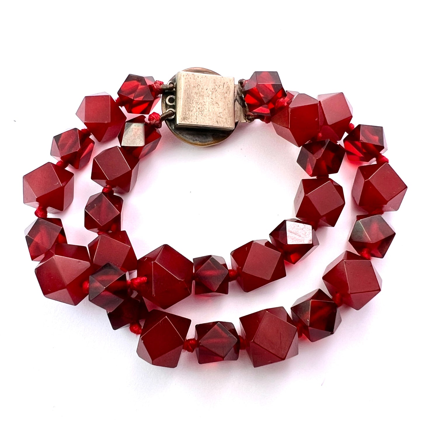 Vintage Man in the Moon Cherry Amber Resin Bracelet