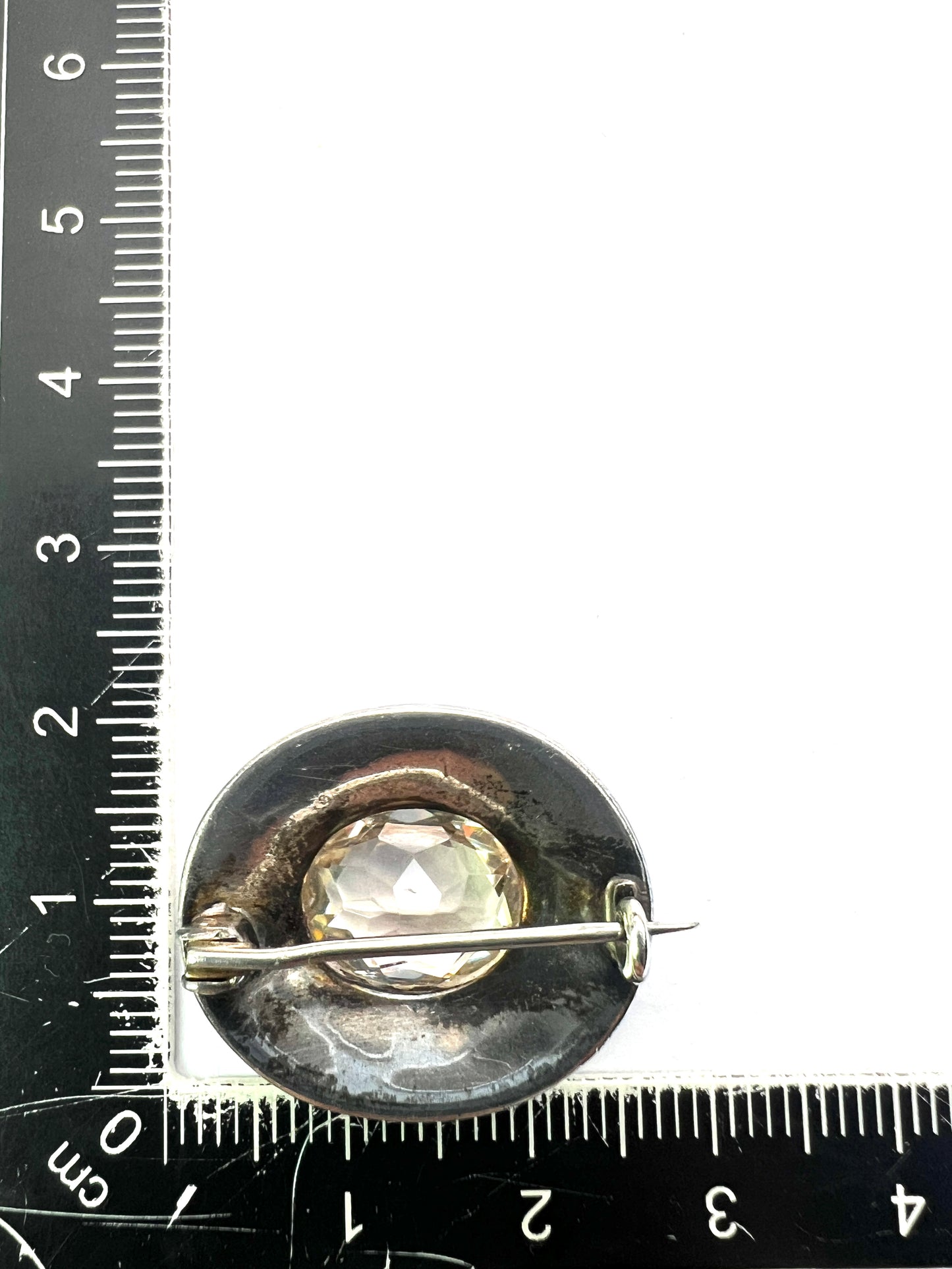 Edwardian Silver Paste Brooch Pin