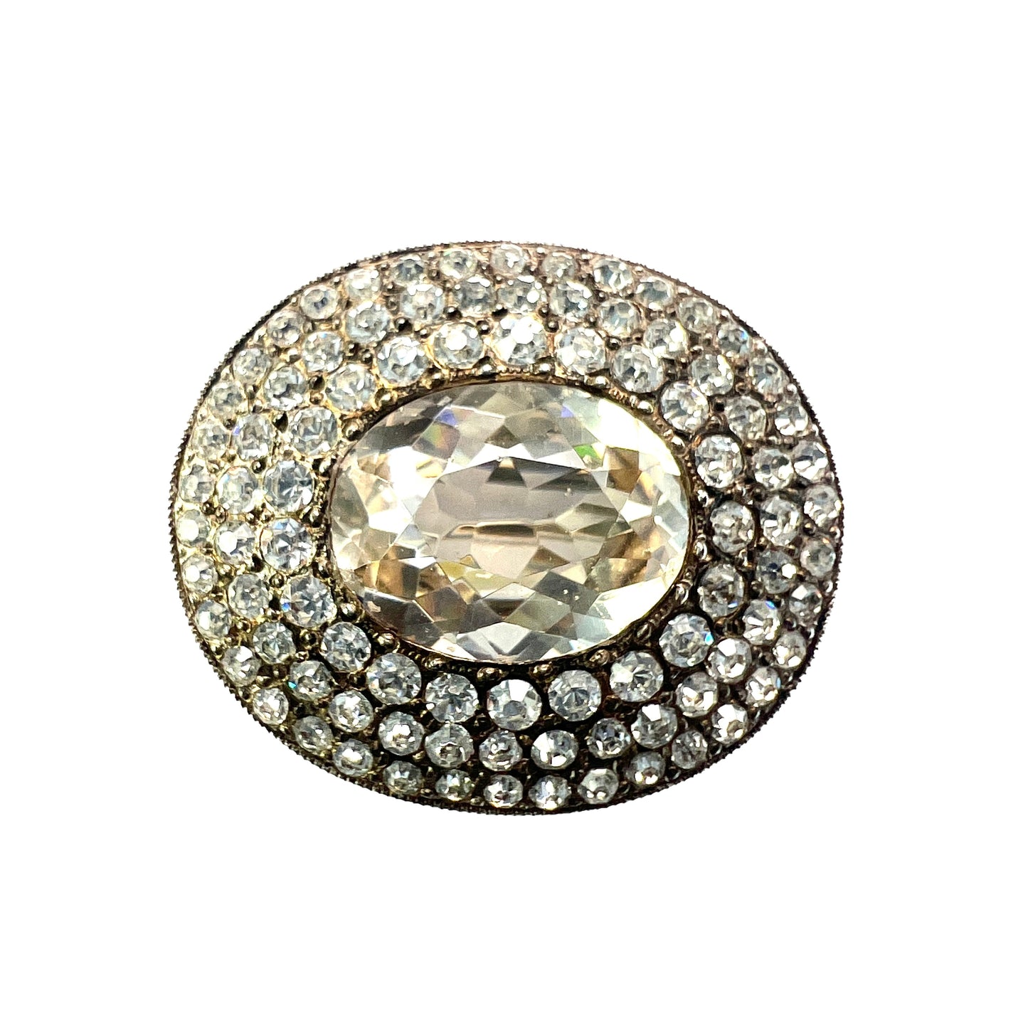 Edwardian Silver Paste Brooch Pin