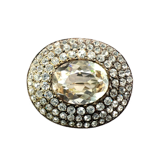 Edwardian Silver Paste Brooch Pin