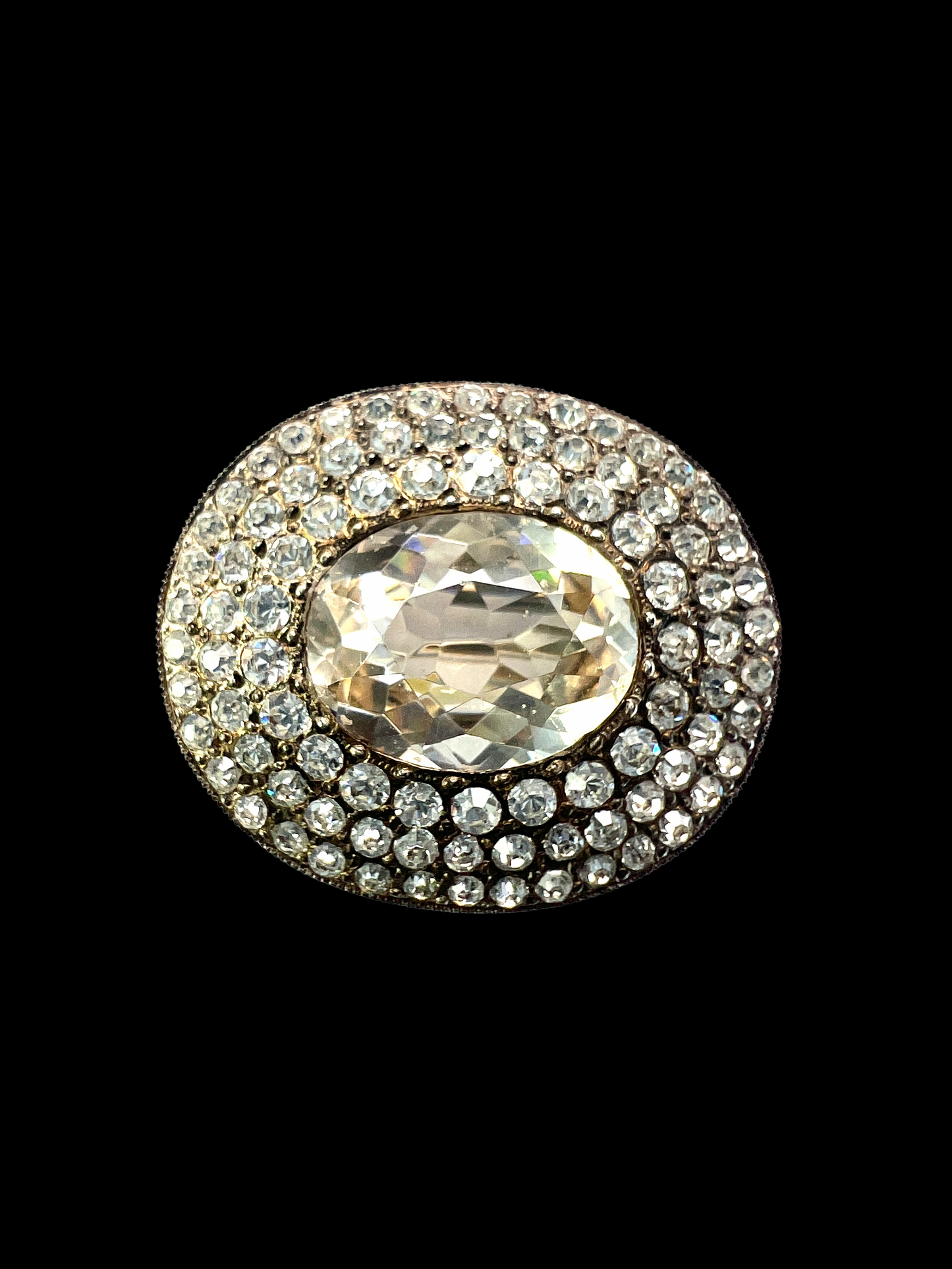 Edwardian Silver Paste Brooch Pin