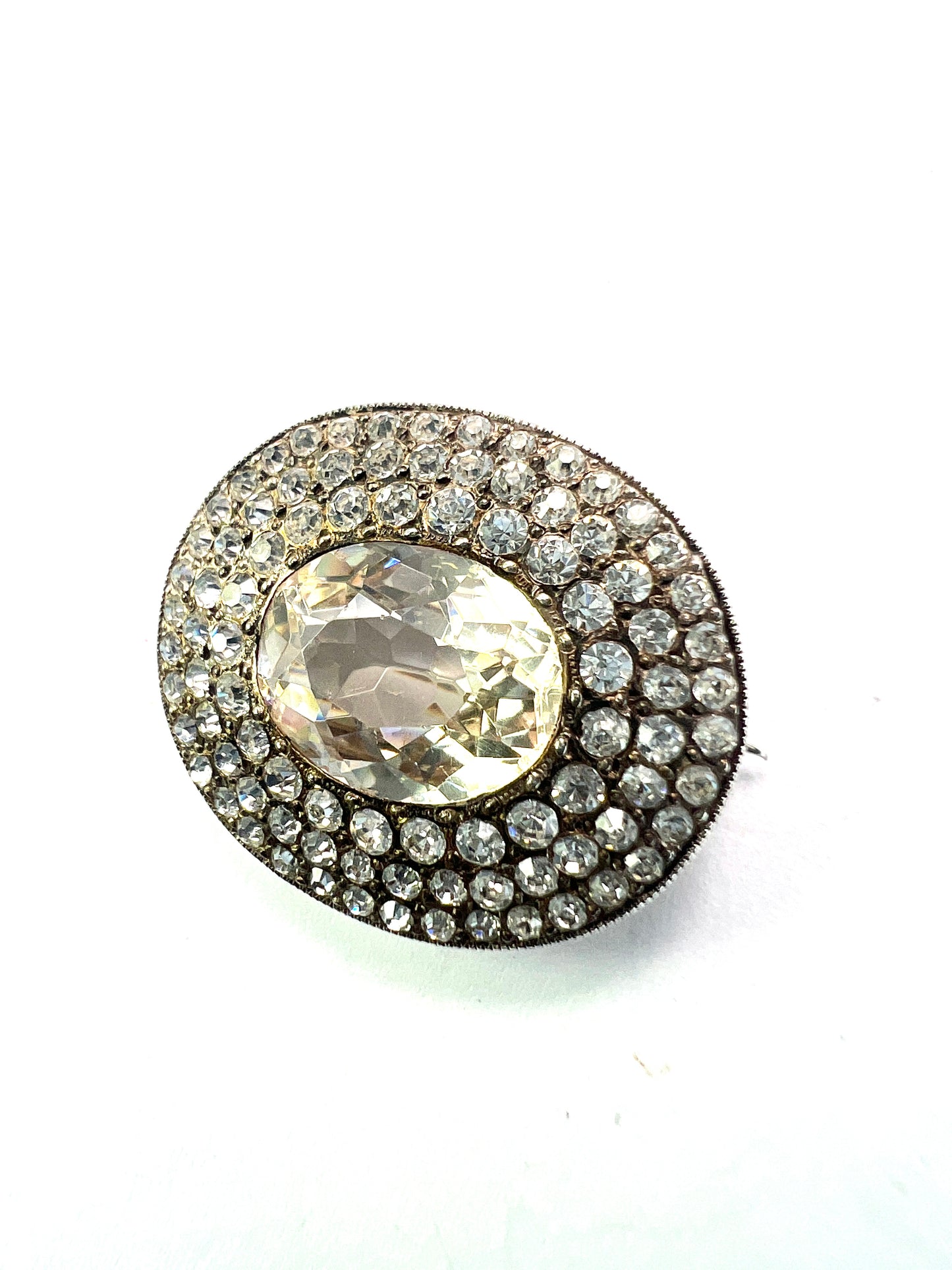 Edwardian Silver Paste Brooch Pin