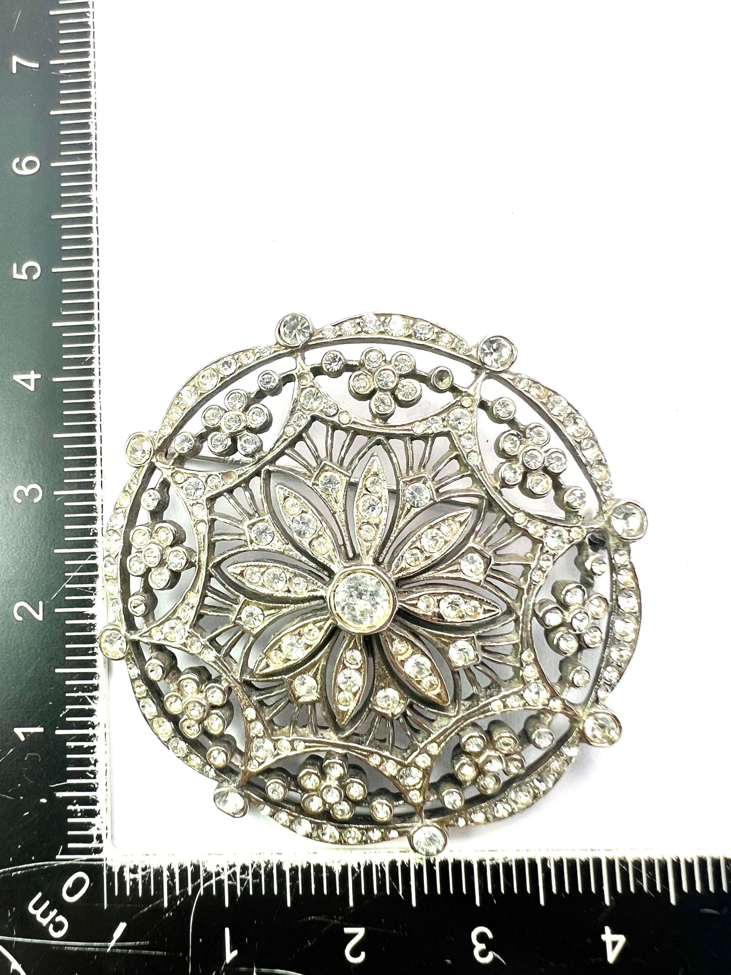 Vintage Edwardian Revival Paste Target Brooch
