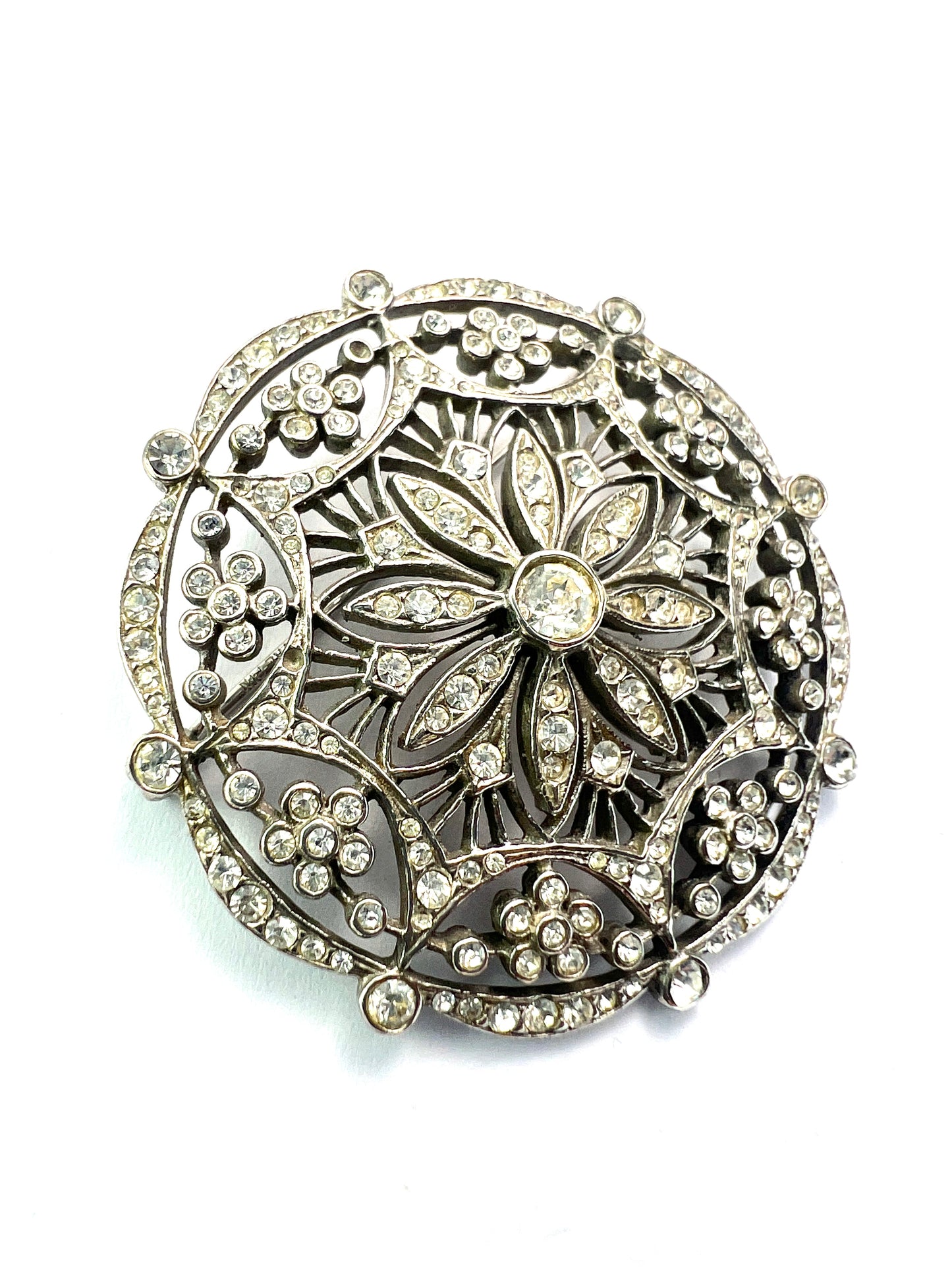 Vintage Edwardian Revival Paste Target Brooch