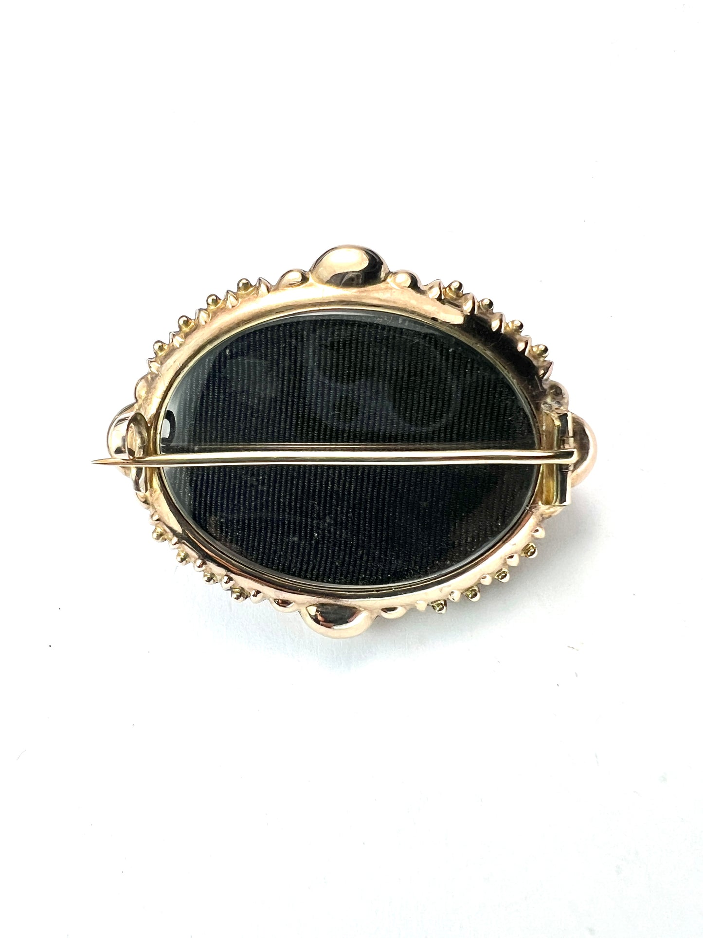 Large Victorian Gold Garnet Etruscan Revival Locket Brooch