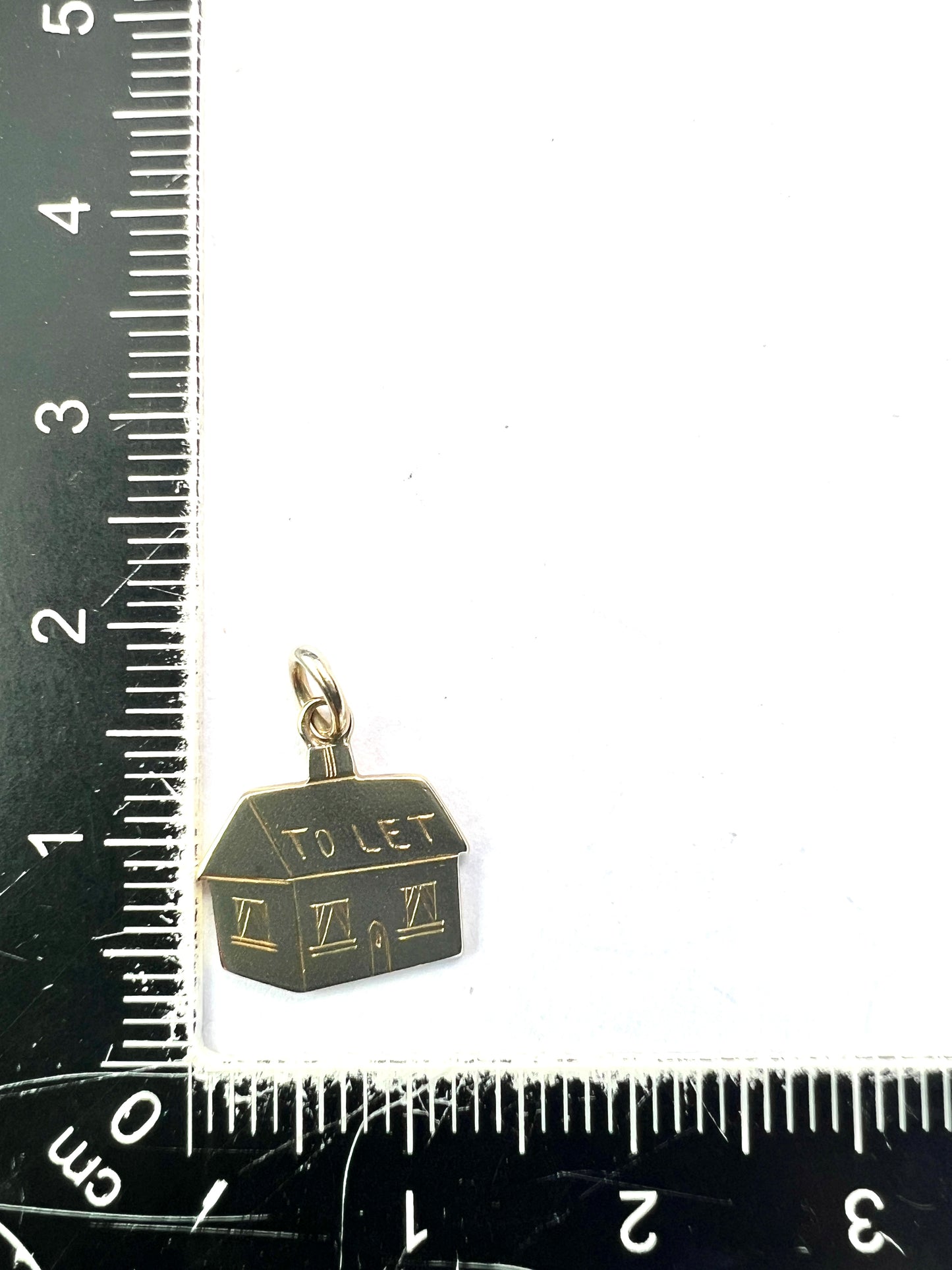 Vintage Solid 9CT Gold 2D House To Let Pendant