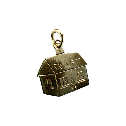 Vintage Solid 9CT Gold 2D House To Let Pendant