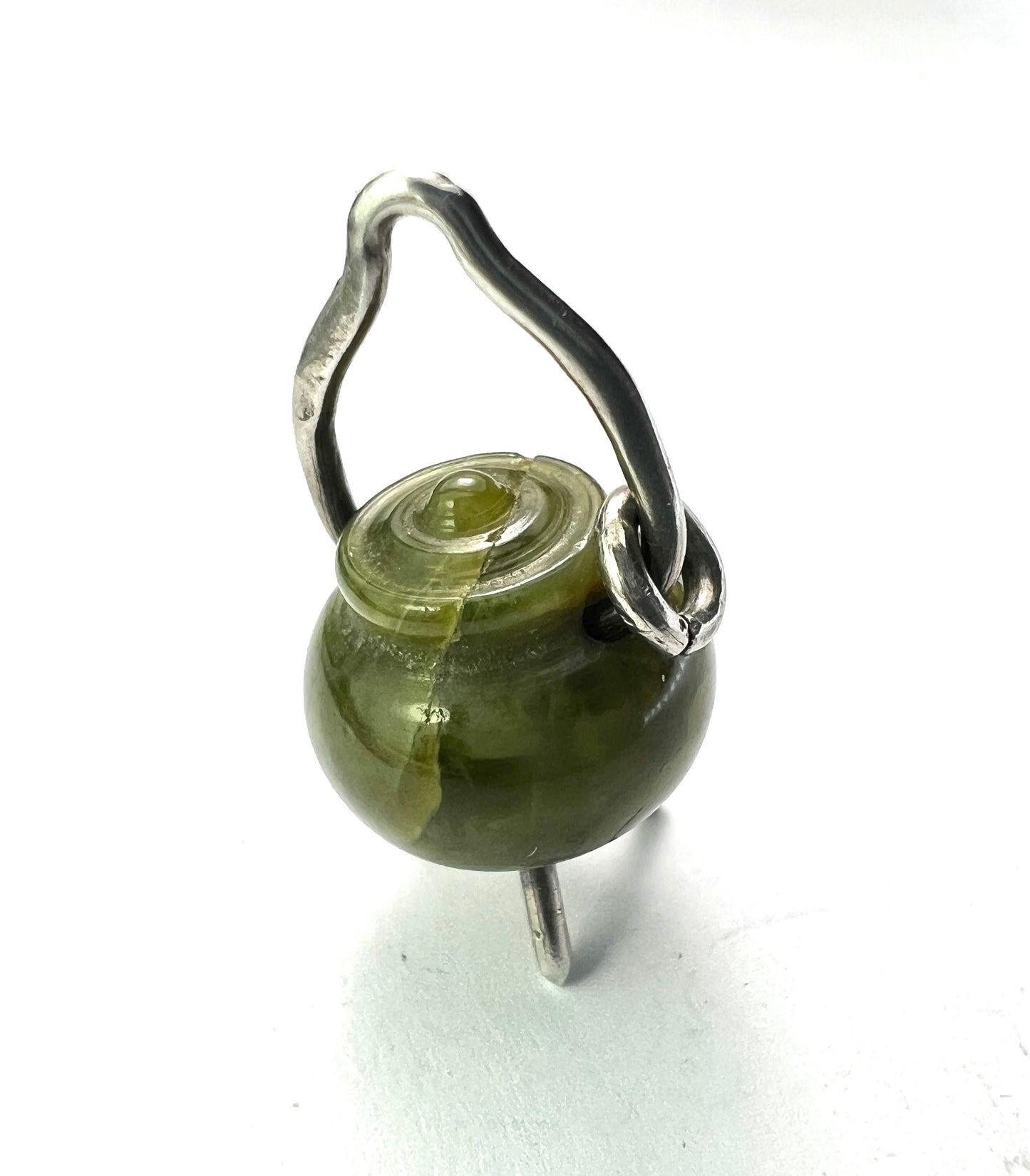Rare Antique 1903 Silver Cauldron Pendant Charm