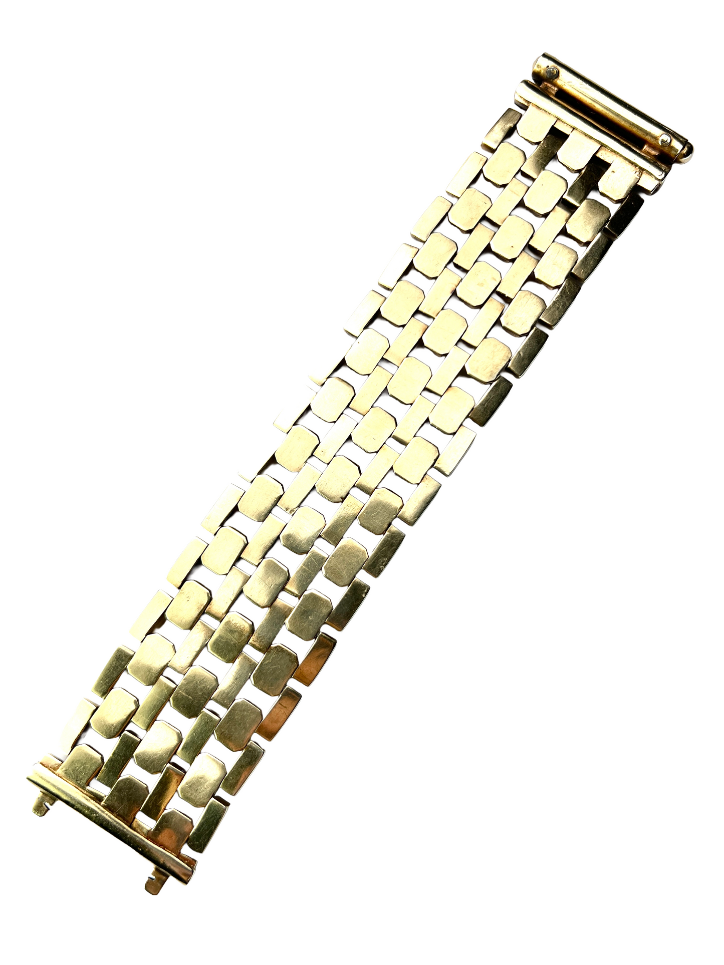 Heavy Vintage Silver Gilt Cuff Bracelet