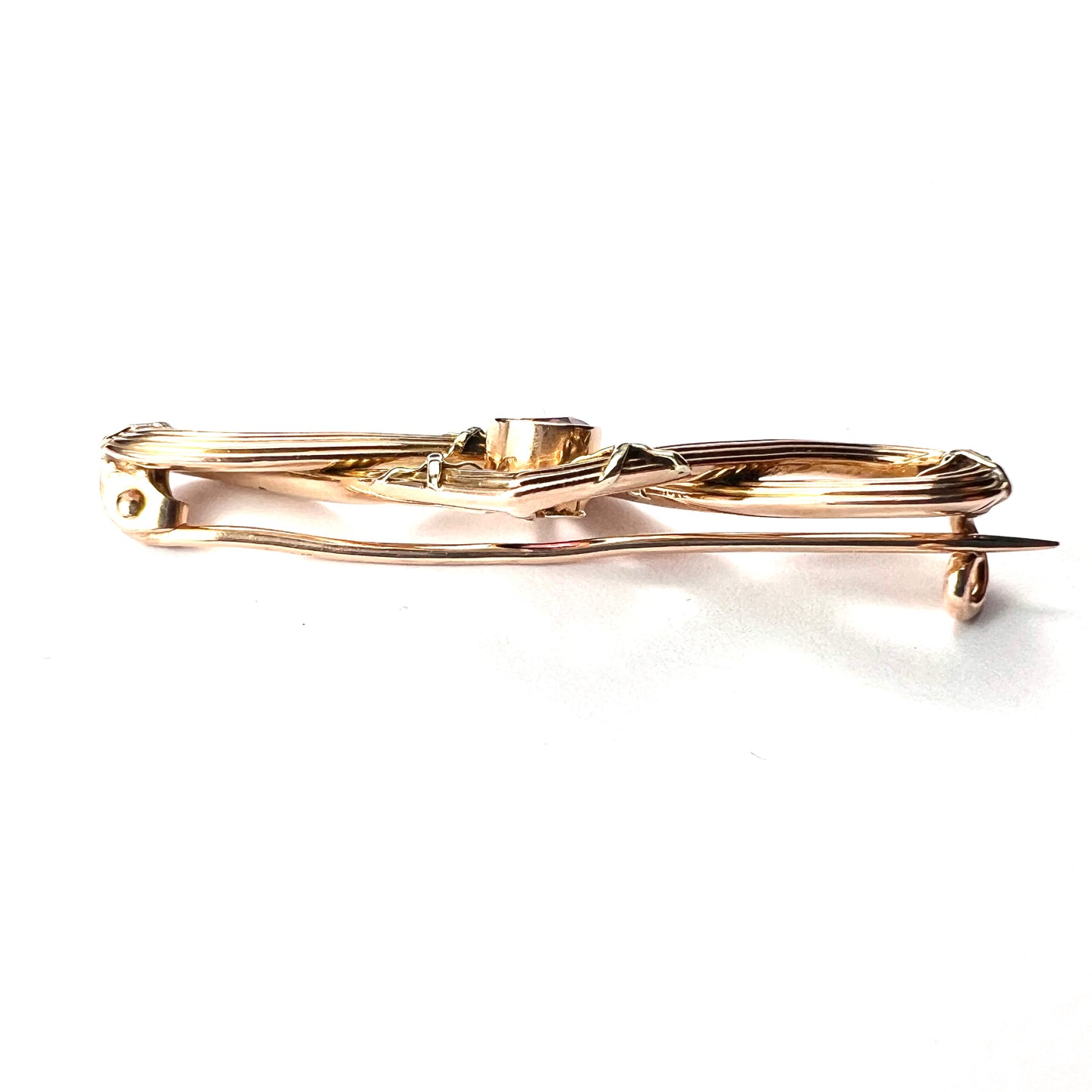 Edwardian 9CT Gold Garnet Brooch