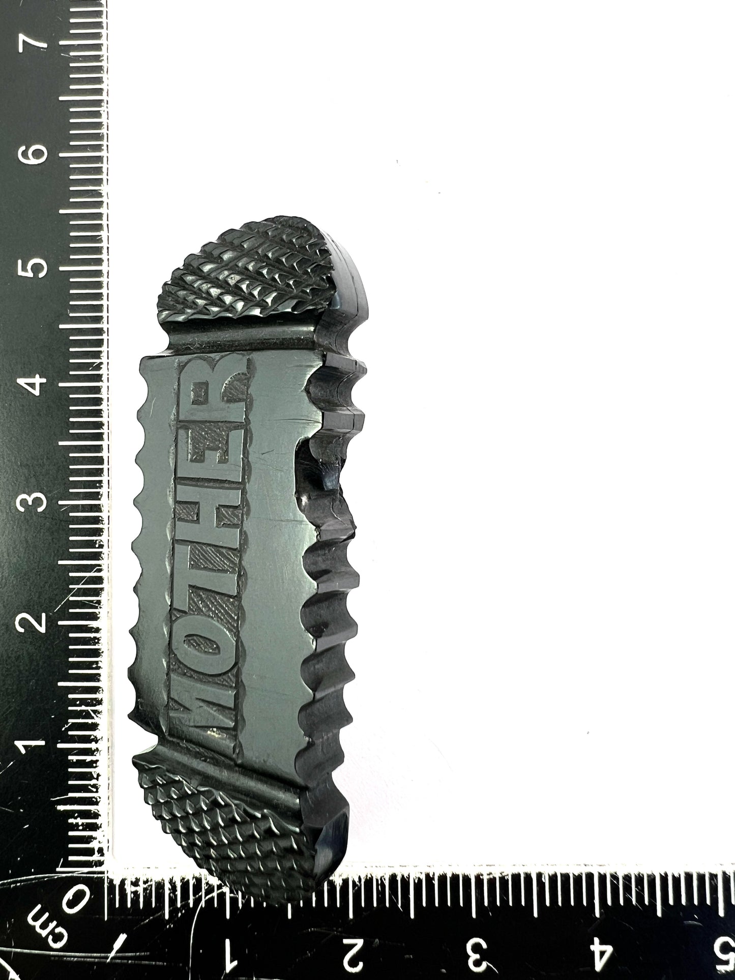 Victorian Carved Whitby Jet "Mother" Brooch