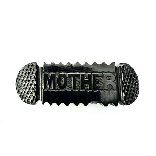 Victorian Carved Whitby Jet "Mother" Brooch