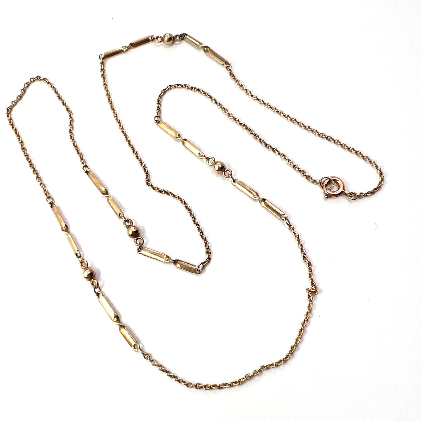 Edwardian 9CT Gold Fancy Link Necklace