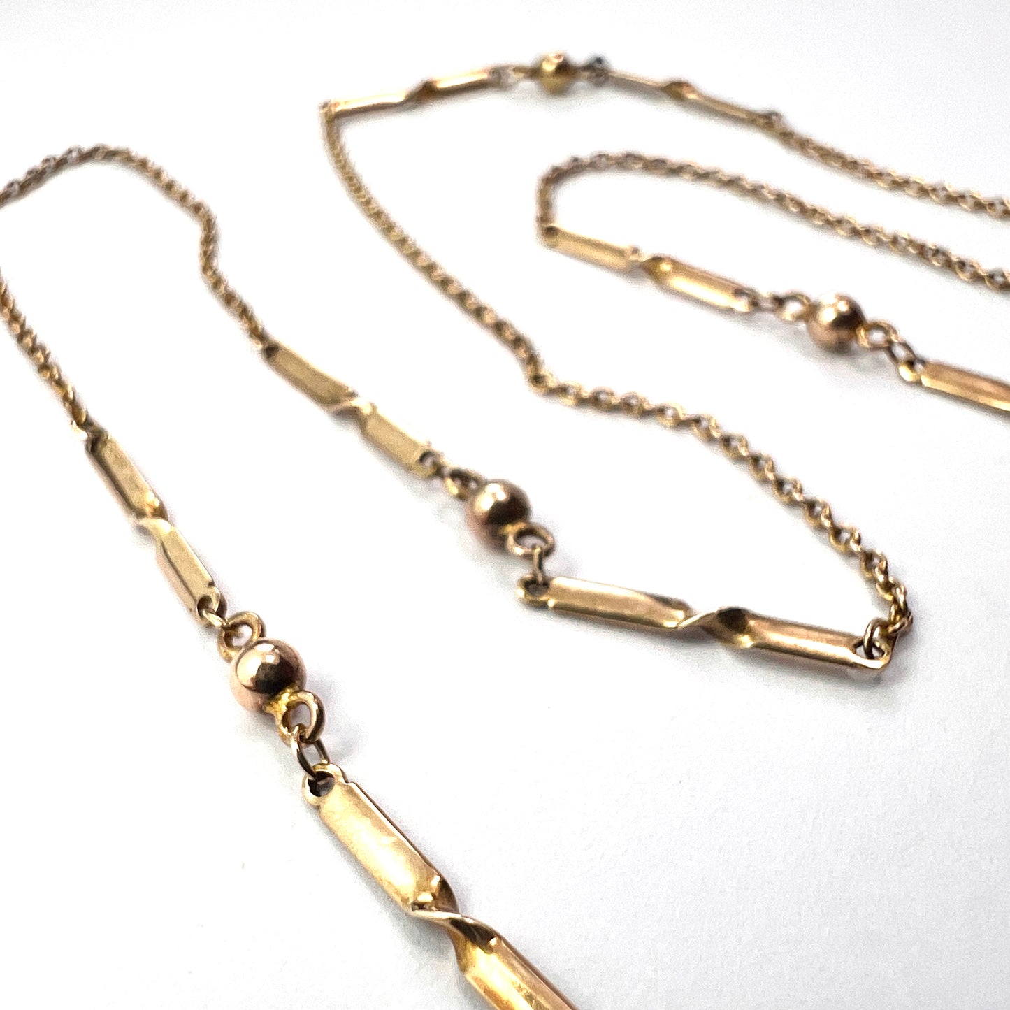 Edwardian 9CT Gold Fancy Link Necklace